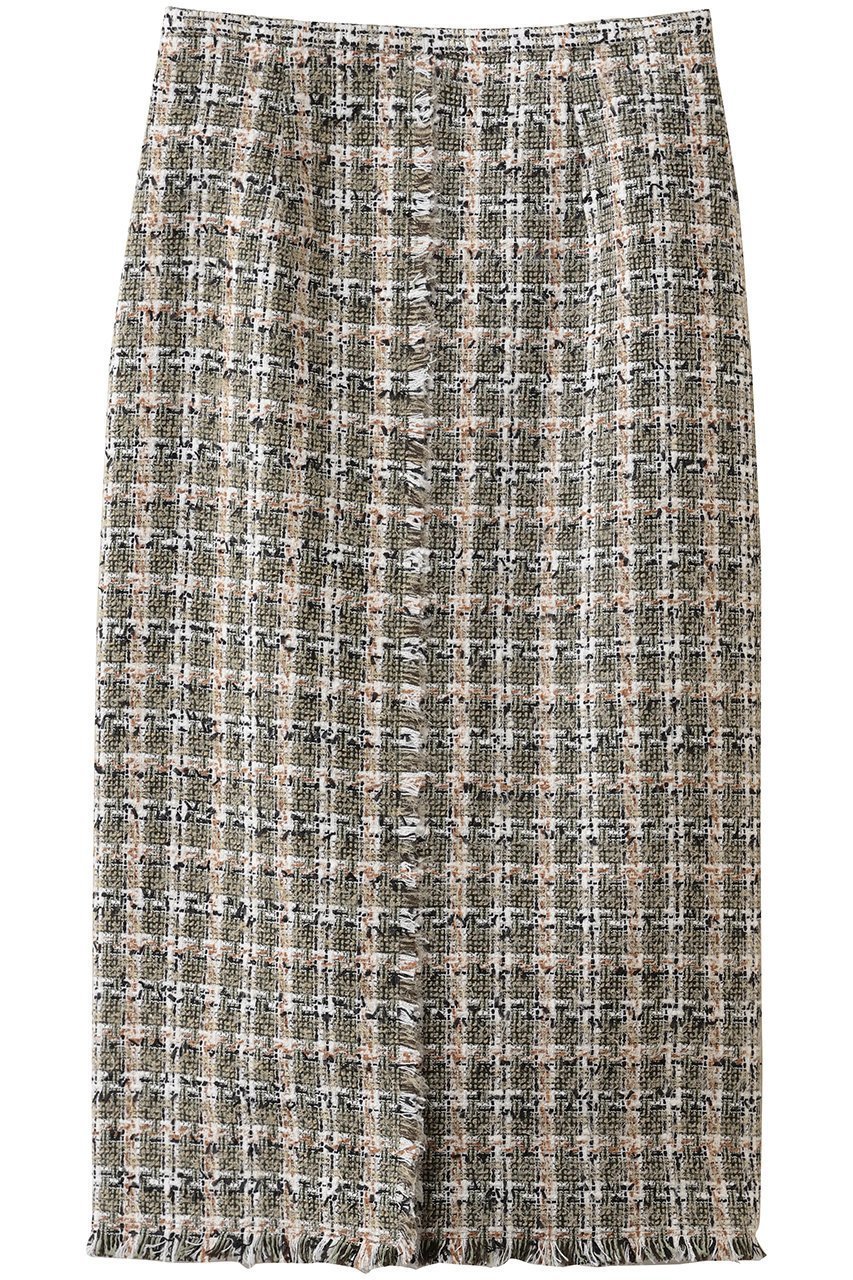 【ベイジ,/BEIGE,】のBERYL(ベリル)/ファンシーツイード Iラインスカート インテリア・キッズ・メンズ・レディースファッション・服の通販 founy(ファニー) 　ファッション　Fashion　レディースファッション　Fashion for Women　スカート　Skirts　2026年　2026　エレガント 上品　Elegant　シンプル　Simple, Minimal　ツイード　Twill, Twill Weave　フリンジ　Fringe, Tassel　ラグジュアリー　Luxury, Elegant　夏　Summer　春　Spring　S/S・春夏　SS, Spring/Summer, Warm Season　Khaki Mix|ID: prp329100004807491 ipo3291000000034885905