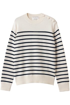 【ベイジ,/BEIGE,】のHELIODOR(ヘリオドール)/レーヨンボーダーマリンボタンニット 人気、トレンドファッション・服の通販 founy(ファニー) ファッション Fashion レディースファッション Fashion for Women トップス・カットソー Cut & Sew Tops ニット Knit Tops & Sweaters カジュアルプルオーバー・ニットトップス Pullovers & Knit Tops / Casual Pullovers 2026年 2026 スリーブ Sleeve, Long Sleeve / Short Sleeve ロング Long, Long-Length 夏 Summer 春 Spring S/S・春夏 SS, Spring/Summer, Warm Season |ID:prp329100004807493