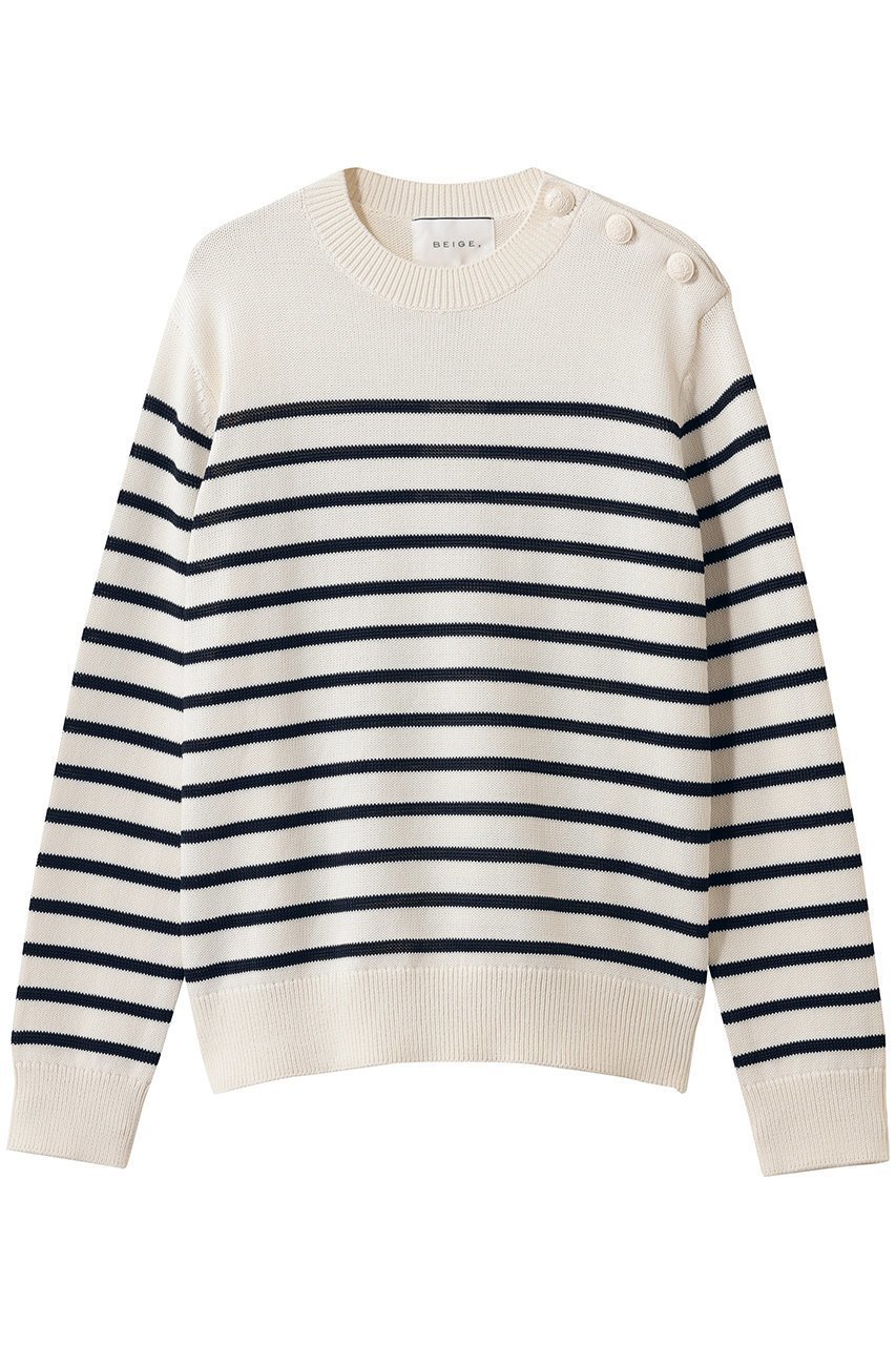 【ベイジ,/BEIGE,】のHELIODOR(ヘリオドール)/レーヨンボーダーマリンボタンニット 人気、トレンドファッション・服の通販 founy(ファニー) 　ファッション　Fashion　レディースファッション　Fashion for Women　トップス・カットソー　Cut & Sew Tops　ニット　Knit Tops & Sweaters　カジュアルプルオーバー・ニットトップス　Pullovers & Knit Tops / Casual Pullovers　2026年　2026　スリーブ　Sleeve, Long Sleeve / Short Sleeve　ロング　Long, Long-Length　夏　Summer　春　Spring　S/S・春夏　SS, Spring/Summer, Warm Season　 other-1|ID: prp329100004807493 ipo3291000000034885915