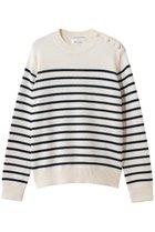 【ベイジ,/BEIGE,】のHELIODOR(ヘリオドール)/レーヨンボーダーマリンボタンニット 人気、トレンドファッション・服の通販 founy(ファニー) ファッション Fashion レディースファッション Fashion for Women トップス・カットソー Cut & Sew Tops ニット Knit Tops & Sweaters カジュアルプルオーバー・ニットトップス Pullovers & Knit Tops / Casual Pullovers 2026年 2026 スリーブ Sleeve, Long Sleeve / Short Sleeve ロング Long, Long-Length 夏 Summer 春 Spring S/S・春夏 SS, Spring/Summer, Warm Season thumbnail Ecru × Navy|ID: prp329100004807493 ipo3291000000034885916