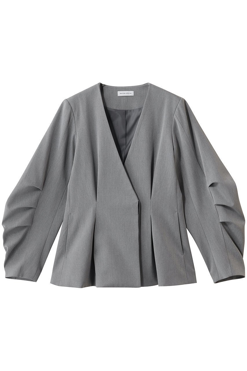 【メゾンスペシャル/MAISON SPECIAL】のShaped Cocoon Sleeve Jacket/シェイプコクーンスリーブジャケット インテリア・キッズ・メンズ・レディースファッション・服の通販 founy(ファニー) 　ファッション　Fashion　レディースファッション　Fashion for Women　アウター　Coat / Outerwear Collection　レディースジャケット・軽アウター　Jackets　2026年　2026　シェイプ　Shape, Slim Fit　ジャケット　Jacket, Outerwear　パターン　Pattern, Design Print　夏　Summer　春　Spring　S/S・春夏　SS, Spring/Summer, Warm Season　GRY(グレー)|ID: prp329100004807503 ipo3291000000035760170