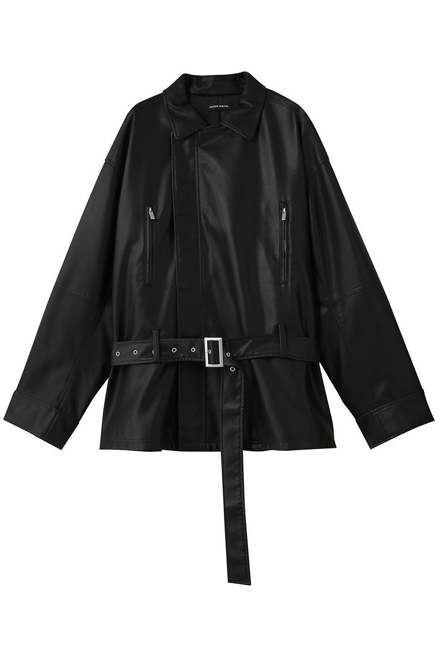【メゾンスペシャル/MAISON SPECIAL】のBelted Faux Leather Jacket/ベルテッドフェイクレザージャケット 人気、トレンドファッション・服の通販 founy(ファニー) 　ファッション　Fashion　レディースファッション　Fashion for Women　アウター　Coat / Outerwear Collection　レディースジャケット・軽アウター　Jackets　2026年　2026　おすすめ　Recommended / Our Picks　クール　Cool, Chic　ジャケット　Jacket, Outerwear　フェイクレザー　Faux Leather, PU Leather　ブラウジング　Blouson Silhouette, Cinched Waist　夏　Summer　春　Spring　S/S・春夏　SS, Spring/Summer, Warm Season　 other-1|ID: prp329100004807507 ipo3291000000035619065