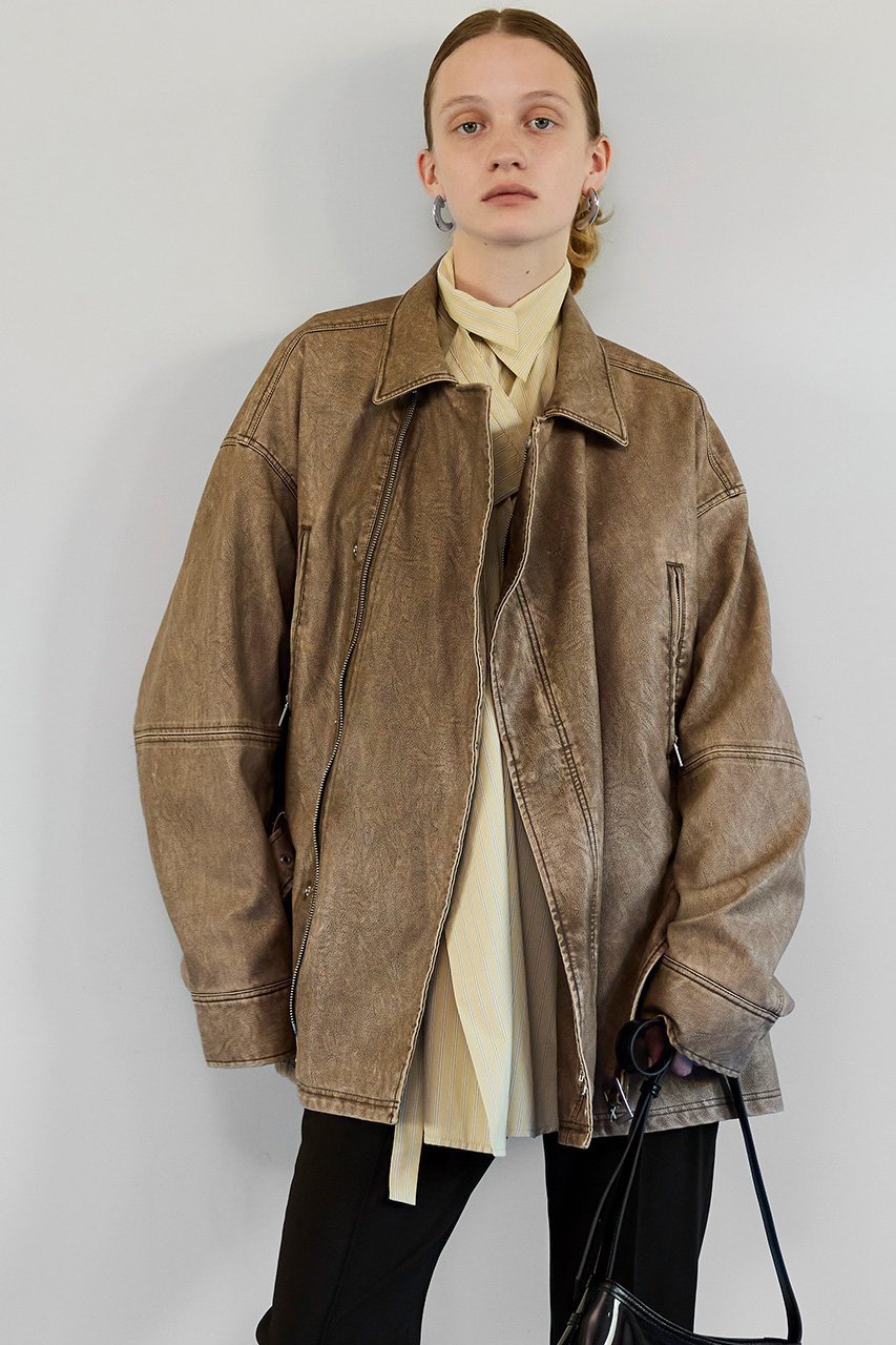 【メゾンスペシャル/MAISON SPECIAL】のBelted Faux Leather Jacket/ベルテッドフェイクレザージャケット 人気、トレンドファッション・服の通販 founy(ファニー) 　ファッション　Fashion　レディースファッション　Fashion for Women　アウター　Coat / Outerwear Collection　レディースジャケット・軽アウター　Jackets　2026年　2026　おすすめ　Recommended / Our Picks　クール　Cool, Chic　ジャケット　Jacket, Outerwear　フェイクレザー　Faux Leather, PU Leather　ブラウジング　Blouson Silhouette, Cinched Waist　夏　Summer　春　Spring　S/S・春夏　SS, Spring/Summer, Warm Season　other-8|ID: prp329100004807507 ipo3291000000035619084