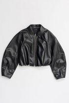 【メゾンスペシャル/MAISON SPECIAL】のGathered Balloon Vegan Leather Jacket/ギャザーバルーンフェイクレザージャケット 人気、トレンドファッション・服の通販 founy(ファニー) ファッション Fashion レディースファッション Fashion for Women アウター Coat / Outerwear Collection レディースジャケット・軽アウター Jackets 2026年 2026 ショート Short, Short Length ジャケット Jacket, Outerwear バランス Balance, Style Balance バルーン Balloon, Balloon Silhouette パターン Pattern, Design Print エレガント 上品 Elegant 夏 Summer 春 Spring S/S・春夏 SS, Spring/Summer, Warm Season thumbnail BLK(ブラック)|ID: prp329100004807508 ipo3291000000034886314