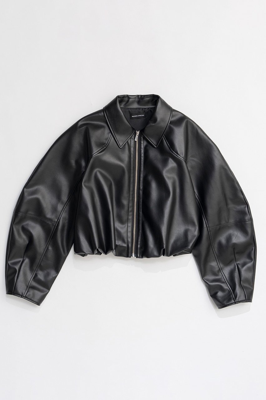 【メゾンスペシャル/MAISON SPECIAL】のGathered Balloon Vegan Leather Jacket/ギャザーバルーンフェイクレザージャケット インテリア・キッズ・メンズ・レディースファッション・服の通販 founy(ファニー) ファッション Fashion レディースファッション Fashion for Women アウター Coat / Outerwear Collection レディースジャケット・軽アウター Jackets 2026年 2026 ショート Short, Short Length ジャケット Jacket, Outerwear バランス Balance, Style Balance バルーン Balloon, Balloon Silhouette パターン Pattern, Design Print エレガント 上品 Elegant 夏 Summer 春 Spring S/S・春夏 SS, Spring/Summer, Warm Season BLK(ブラック)|ID: prp329100004807508 ipo3291000000034886314