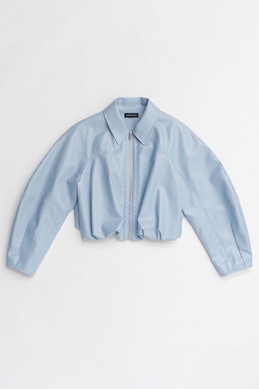 【メゾンスペシャル/MAISON SPECIAL】のGathered Balloon Vegan Leather Jacket/ギャザーバルーンフェイクレザージャケット インテリア・キッズ・メンズ・レディースファッション・服の通販 founy(ファニー) ファッション Fashion レディースファッション Fashion for Women アウター Coat / Outerwear Collection レディースジャケット・軽アウター Jackets 2026年 2026 ショート Short, Short Length ジャケット Jacket, Outerwear バランス Balance, Style Balance バルーン Balloon, Balloon Silhouette パターン Pattern, Design Print エレガント 上品 Elegant 夏 Summer 春 Spring S/S・春夏 SS, Spring/Summer, Warm Season BLU(ブルー)|ID: prp329100004807508 ipo3291000000034886316