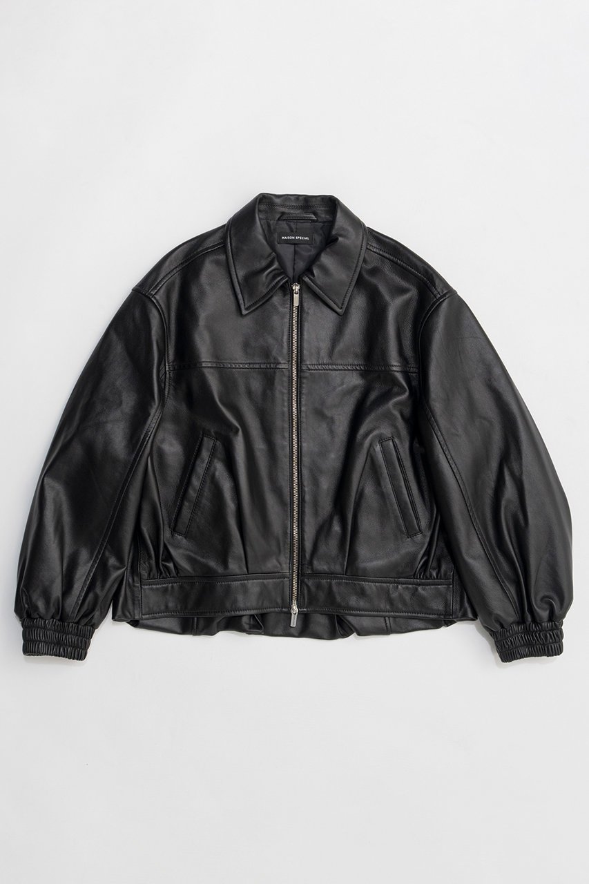 【メゾンスペシャル/MAISON SPECIAL】のVoluminous Leather Blouson/ボリューミーレザーブルゾン インテリア・キッズ・メンズ・レディースファッション・服の通販 founy(ファニー) 　ファッション　Fashion　レディースファッション　Fashion for Women　アウター　Coat / Outerwear Collection　レディースジャケット・軽アウター　Jackets　ブルゾンジャケット・スポーティアウター　Blouson Jackets　2026年　2026　ジャケット　Jacket, Outerwear　スラックス　Slacks, Dress Pants　デニム　Denim, Jeans Material　フェミニン　Feminine, Girly　フォルム　Silhouette, Form　ブルゾン　Blouson, Bomber Jacket　今季　This Season, Current Season　夏　Summer　春　Spring　S/S・春夏　SS, Spring/Summer, Warm Season　BLK(ブラック)|ID: prp329100004807512 ipo3291000000035760212