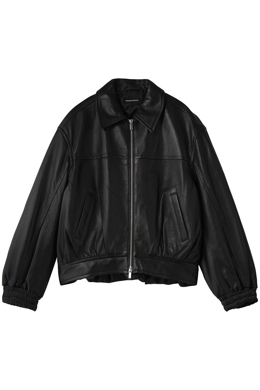 【メゾンスペシャル/MAISON SPECIAL】のVoluminous Leather Blouson/ボリューミーレザーブルゾン インテリア・キッズ・メンズ・レディースファッション・服の通販 founy(ファニー) 　ファッション　Fashion　レディースファッション　Fashion for Women　アウター　Coat / Outerwear Collection　レディースジャケット・軽アウター　Jackets　ブルゾンジャケット・スポーティアウター　Blouson Jackets　ジャケット　Jacket, Outerwear　スラックス　Slacks, Dress Pants　デニム　Denim, Jeans Material　フェミニン　Feminine, Girly　フォルム　Silhouette, Form　ブルゾン　Blouson, Bomber Jacket　今季　This Season, Current Season　BLK(ブラック)|ID: prp329100004807512 ipo3291000000036043135