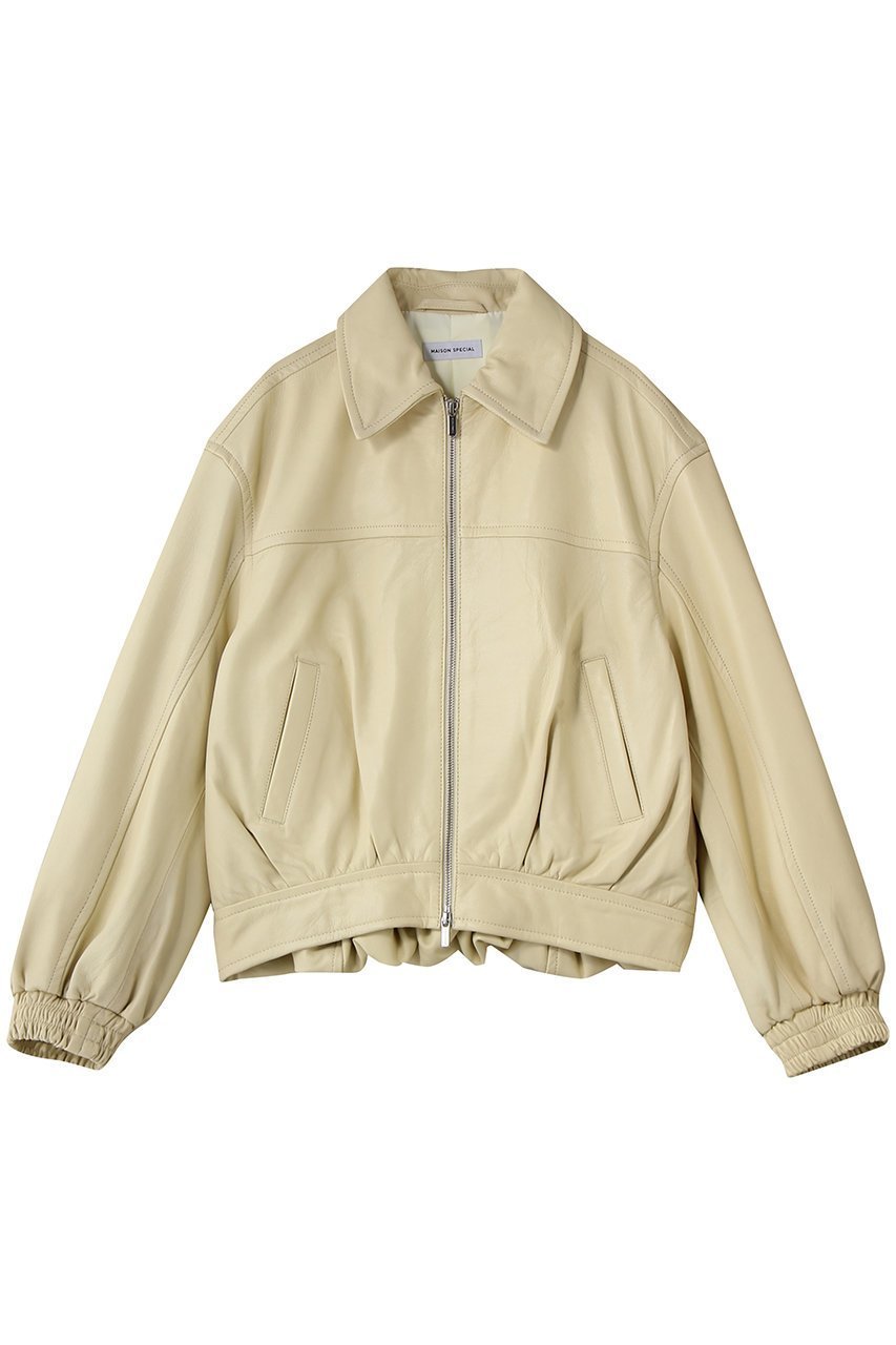 【メゾンスペシャル/MAISON SPECIAL】のVoluminous Leather Blouson/ボリューミーレザーブルゾン インテリア・キッズ・メンズ・レディースファッション・服の通販 founy(ファニー) 　ファッション　Fashion　レディースファッション　Fashion for Women　アウター　Coat / Outerwear Collection　レディースジャケット・軽アウター　Jackets　ブルゾンジャケット・スポーティアウター　Blouson Jackets　ジャケット　Jacket, Outerwear　スラックス　Slacks, Dress Pants　デニム　Denim, Jeans Material　フェミニン　Feminine, Girly　フォルム　Silhouette, Form　ブルゾン　Blouson, Bomber Jacket　今季　This Season, Current Season　CRM(クリーム)|ID: prp329100004807512 ipo3291000000036043138