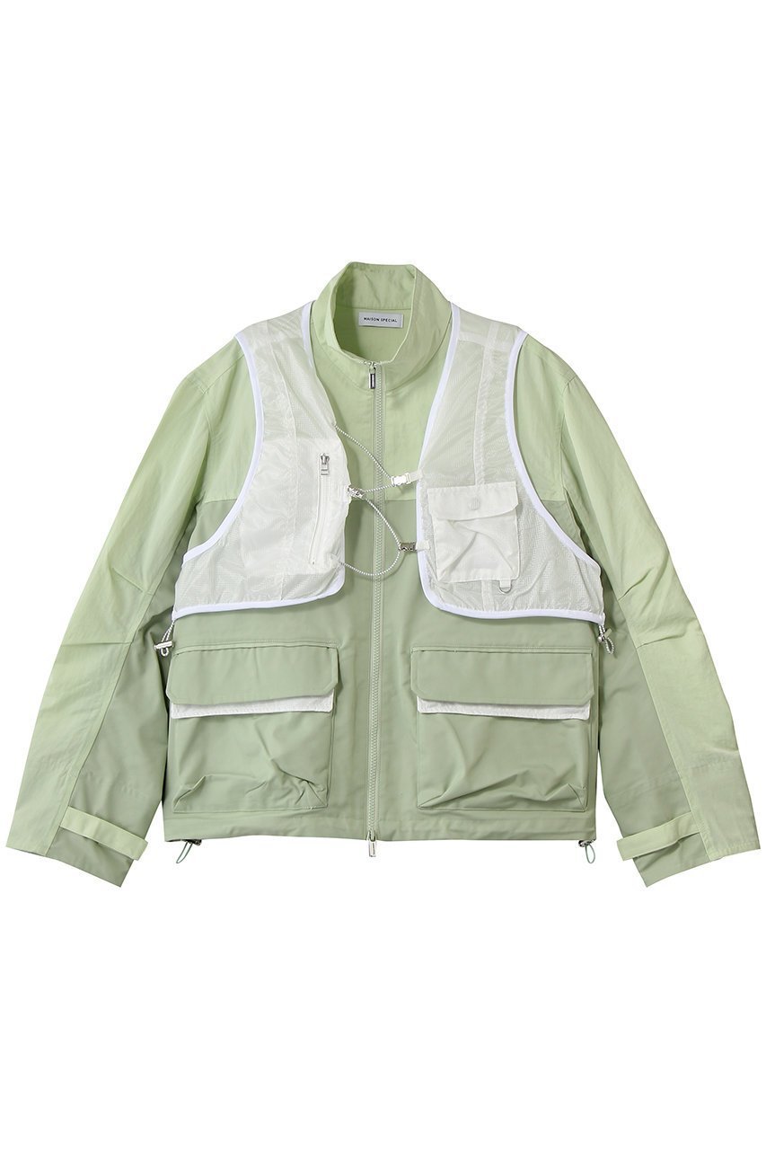 【メゾンスペシャル/MAISON SPECIAL】のBest Layered Mountain Jacket/ベストレイヤードマウンテンジャケット インテリア・キッズ・メンズ・レディースファッション・服の通販 founy(ファニー) 　ファッション　Fashion　レディースファッション　Fashion for Women　アウター　Coat / Outerwear Collection　レディースジャケット・軽アウター　Jackets　ジャケット　Jacket, Outerwear　スポーティ　Sporty, Casual Athletic　トレンド　Trend, Trending Now　フェミニン　Feminine, Girly　ベスト　Vest, Waistcoat　ミックス　Mix, Mixed Style　GRN(グリーン)|ID: prp329100004807514 ipo3291000000036043184