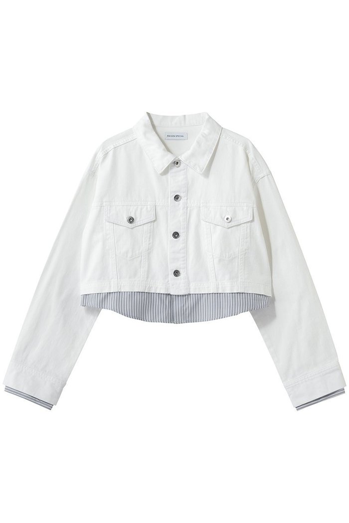 【メゾンスペシャル/MAISON SPECIAL】の2WAY Denim Short Jacket/2WAYデニムショートジャケット インテリア・キッズ・メンズ・レディースファッション・服の通販 founy(ファニー) https://founy.com/ ファッション Fashion レディースファッション Fashion for Women アウター Coat / Outerwear Collection レディースジャケット・軽アウター Jackets おすすめ Recommended / Our Picks コンパクト Compact, Small Size ショート Short, Short Length シンプル Simple, Minimal ジャケット Jacket, Outerwear デニム Denim, Jeans Material トレンド Trend, Trending Now フェミニン Feminine, Girly ミックス Mix, Mixed Style |ID: prp329100004807515 ipo3291000000036891005