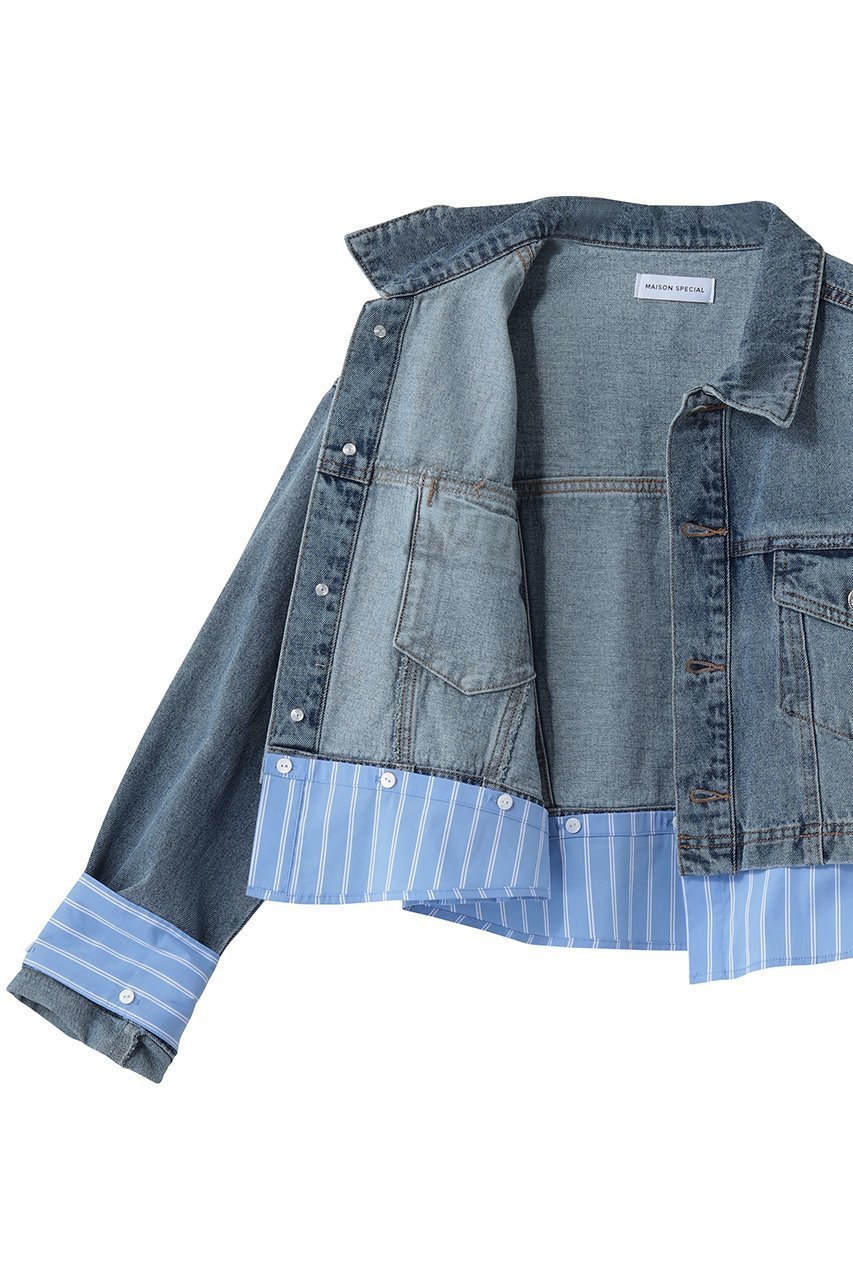 【メゾンスペシャル/MAISON SPECIAL】の2WAY Denim Short Jacket/2WAYデニムショートジャケット 人気、トレンドファッション・服の通販 founy(ファニー) 　ファッション　Fashion　レディースファッション　Fashion for Women　アウター　Coat / Outerwear Collection　レディースジャケット・軽アウター　Jackets　おすすめ　Recommended / Our Picks　コンパクト　Compact, Small Size　ショート　Short, Short Length　シンプル　Simple, Minimal　ジャケット　Jacket, Outerwear　デニム　Denim, Jeans Material　トレンド　Trend, Trending Now　フェミニン　Feminine, Girly　ミックス　Mix, Mixed Style　other-6|ID: prp329100004807515 ipo3291000000036891016