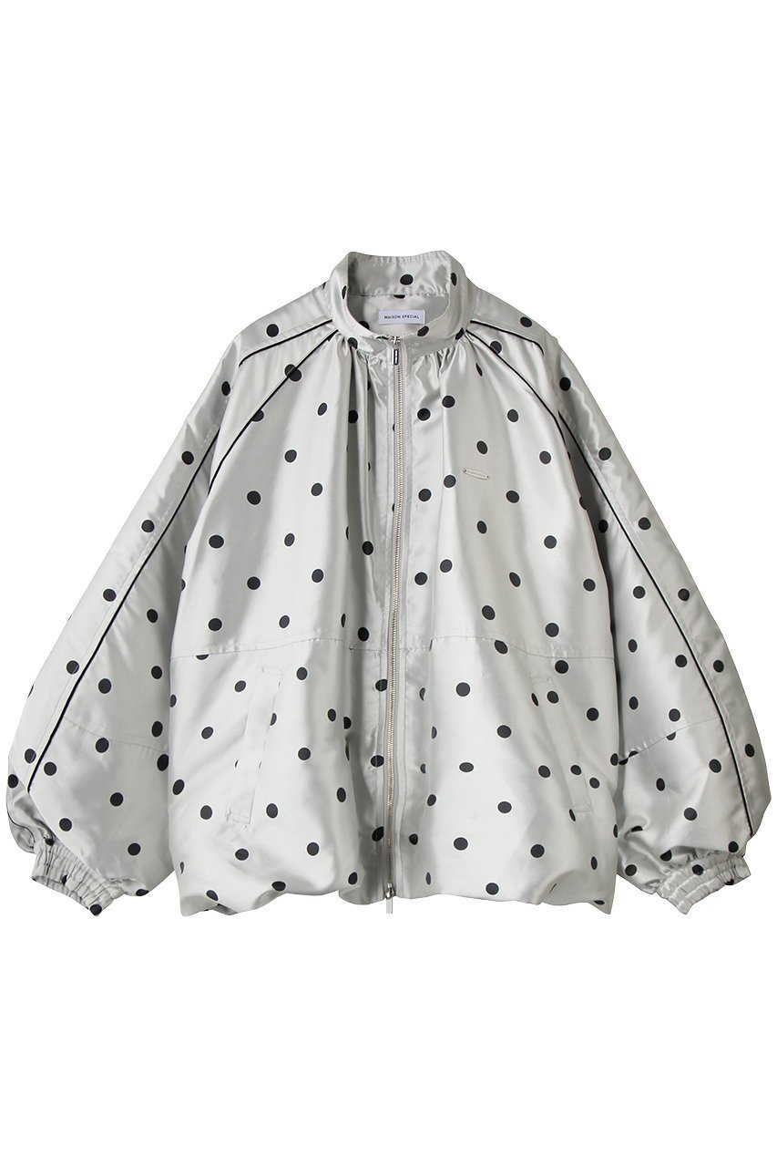 【メゾンスペシャル/MAISON SPECIAL】のDot Voluminous Balloon Blouson/ドットボリューミーバルーンブルゾン 人気、トレンドファッション・服の通販 founy(ファニー) 　ファッション　Fashion　レディースファッション　Fashion for Women　アウター　Coat / Outerwear Collection　レディースジャケット・軽アウター　Jackets　ブルゾンジャケット・スポーティアウター　Blouson Jackets　オケージョン　Occasion Wear　ジャカード／ジャガード　Jacquard, Woven Pattern　ジャケット　Jacket, Outerwear　スポーティ　Sporty, Casual Athletic　セットアップ　Set-Up, Coordinated Outfit　デニム　Denim, Jeans Material　トレンド　Trend, Trending Now　ドット　Polka Dot, Dot Pattern　バルーン　Balloon, Balloon Silhouette　フェミニン　Feminine, Girly　ブルゾン　Blouson, Bomber Jacket　ミックス　Mix, Mixed Style　 other-1|ID: prp329100004807516 ipo3291000000036734458