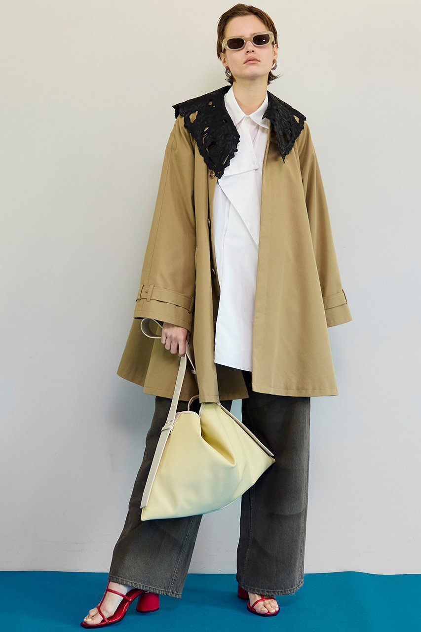 【メゾンスペシャル/MAISON SPECIAL】のLace Collar Tent Flare Trench Coat/レースカラーテントフレアトレンチコート 人気、トレンドファッション・服の通販 founy(ファニー) ファッション Fashion レディースファッション Fashion for Women アウター Coat / Outerwear Collection コート・ロングコート・ピーコート Long Coats, Peacoats & More トレンチコート / 春秋の定番アウター Trench Coats 2026年 2026 フレア Flare, Flared レース Lace, Lace Fabric ロング Long, Long-Length ワーク Workwear, Utility Style 夏 Summer 春 Spring S/S・春夏 SS, Spring/Summer, Warm Season other-8|ID: prp329100004807521 ipo3291000000034886452