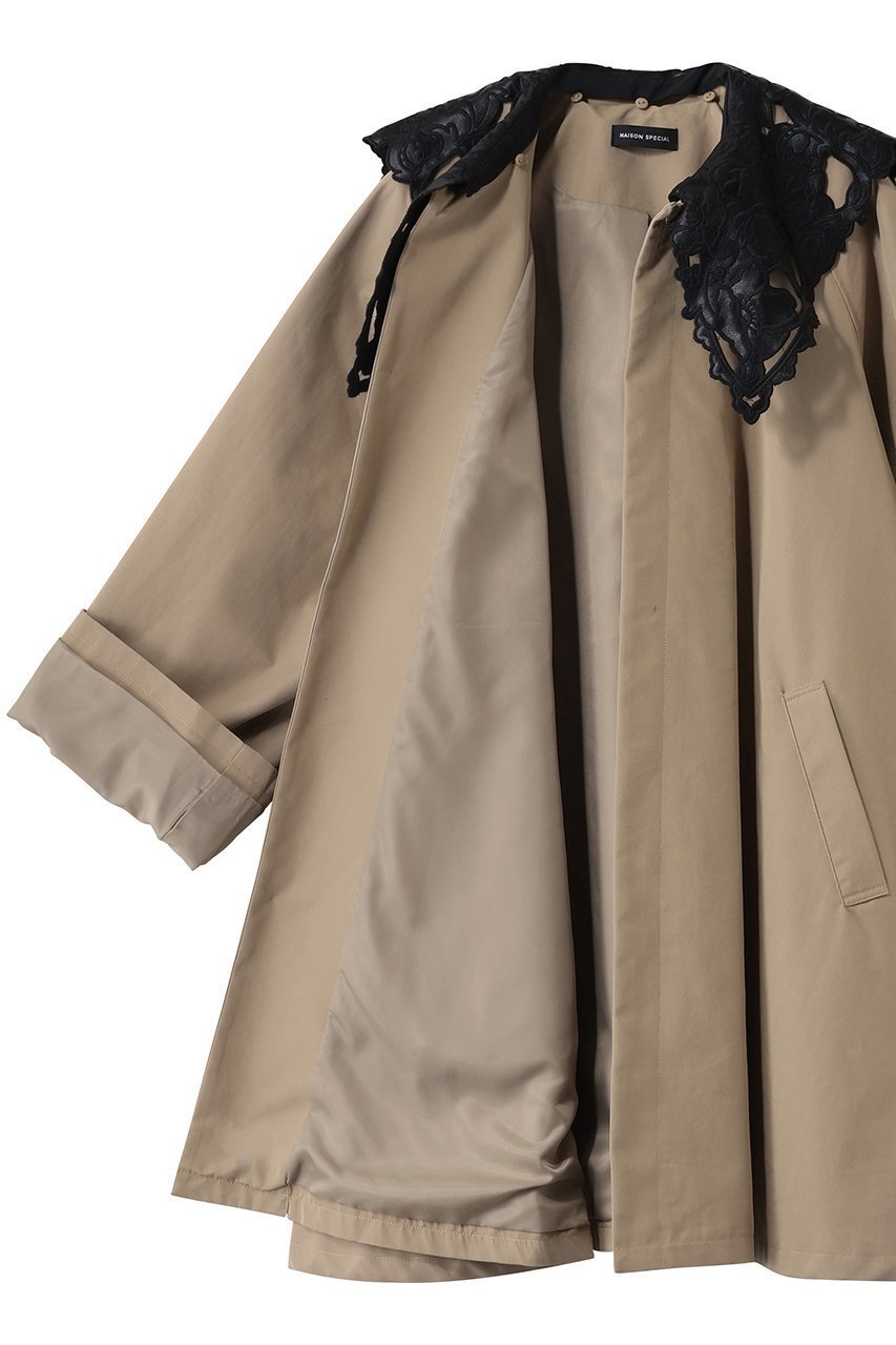 【メゾンスペシャル/MAISON SPECIAL】のLace Collar Tent Flare Trench Coat/レースカラーテントフレアトレンチコート 人気、トレンドファッション・服の通販 founy(ファニー) 　ファッション　Fashion　レディースファッション　Fashion for Women　アウター　Coat / Outerwear Collection　コート・ロングコート・ピーコート　Long Coats, Peacoats & More　トレンチコート / 春秋の定番アウター　Trench Coats　2026年　2026　フレア　Flare, Flared　レース　Lace, Lace Fabric　ロング　Long, Long-Length　ワーク　Workwear, Utility Style　夏　Summer　春　Spring　S/S・春夏　SS, Spring/Summer, Warm Season　other-6|ID: prp329100004807521 ipo3291000000035619133