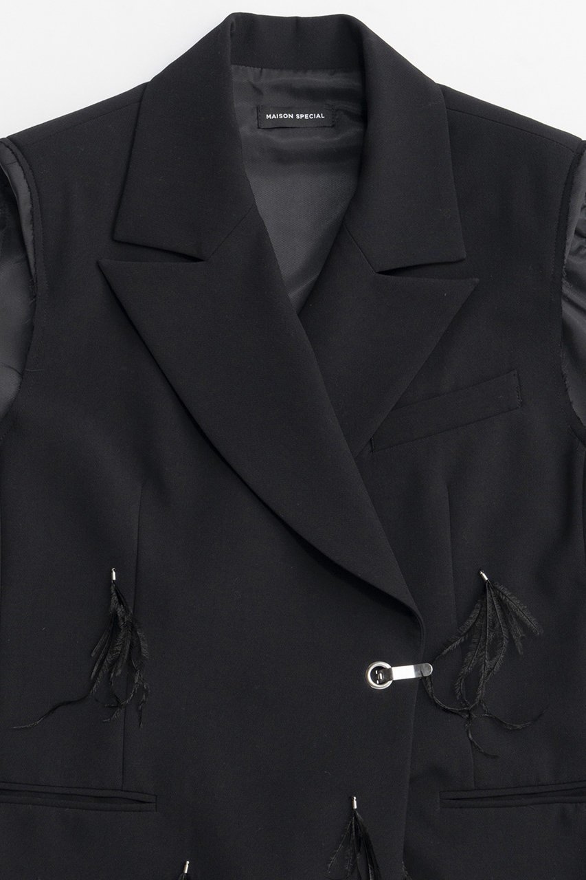 【メゾンスペシャル/MAISON SPECIAL】のFeather Over-Gilet/フェザーオーバージレ 人気、トレンドファッション・服の通販 founy(ファニー) ファッション Fashion レディースファッション Fashion for Women アウター Coat / Outerwear Collection レディースジャケット・軽アウター Jackets 春 Spring ジャケット Jacket, Outerwear セットアップ Set-Up, Coordinated Outfit ハンド Hand, Handmade フェザー Feather, Feather Detail フォルム Silhouette, Form ベスト Vest, Waistcoat モチーフ Motif, Design Theme ワーク Workwear, Utility Style S/S・春夏 SS, Spring/Summer, Warm Season 夏 Summer 2026年 2026 other-2|ID: prp329100004807529 ipo3291000000034886571