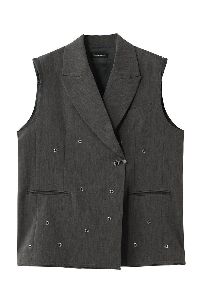 【メゾンスペシャル/MAISON SPECIAL】のEyelet Over Gilet/アイレットオーバージレ インテリア・キッズ・メンズ・レディースファッション・服の通販 founy(ファウニー) https://founy.com/ ファッション Fashion レディースファッション Fashion for Women アウター Coat / Outerwear Collection レディースジャケット・軽アウター Jackets アイレット Eyelet Lace ジャケット Jacket, Outerwear フォルム Silhouette, Form ベスト Vest, Waistcoat |ID: prp329100004807530 ipo3291000000037241911