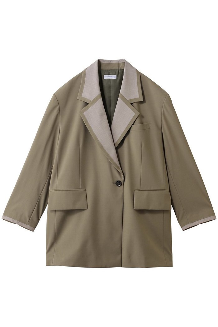 【メゾンスペシャル/MAISON SPECIAL】のOver Jacket/ラペルデザインオーバージャケット インテリア・キッズ・メンズ・レディースファッション・服の通販 founy(ファニー) https://founy.com/ ファッション Fashion レディースファッション Fashion for Women アウター Coat / Outerwear Collection レディースジャケット・軽アウター Jackets ジャケット Jacket, Outerwear スラックス Slacks, Dress Pants テーラード Tailored, Tailored Fit デニム Denim, Jeans Material エレガント 上品 Elegant 春 Spring |ID: prp329100004807533 ipo3291000000036891069