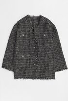 【メゾンスペシャル/MAISON SPECIAL】のFringe Tweed Long Jacket/フリンジツイードジャケット 人気、トレンドファッション・服の通販 founy(ファニー) ファッション Fashion レディースファッション Fashion for Women アウター Coat / Outerwear Collection レディースジャケット・軽アウター Jackets 2026年 2026 ジャケット Jacket, Outerwear チェック Check, Plaid, Tartan ツイード Twill, Twill Weave フリンジ Fringe, Tassel ボトム Bottoms, Lower Wear ポケット Pocket, Pocket Detail 夏 Summer 春 Spring S/S・春夏 SS, Spring/Summer, Warm Season thumbnail BLK(ブラック)|ID: prp329100004807534 ipo3291000000034886616