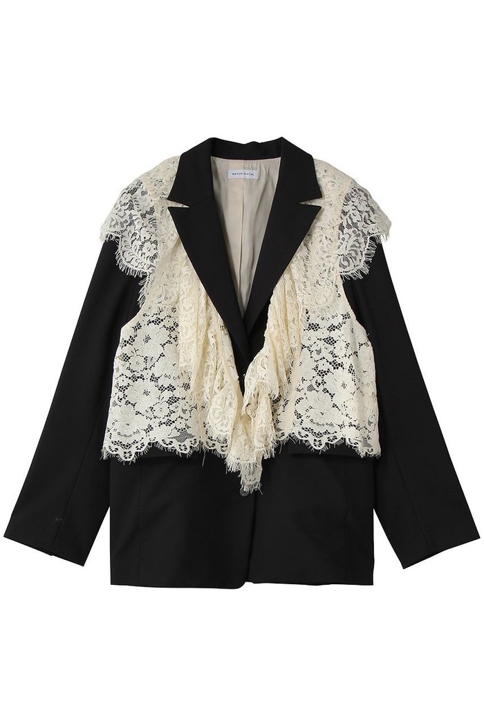 【メゾンスペシャル/MAISON SPECIAL】のLace Vest Single Jacket/レースベストシングルジャケット インテリア・キッズ・メンズ・レディースファッション・服の通販 founy(ファウニー) https://founy.com/ ファッション Fashion レディースファッション Fashion for Women アウター Coat / Outerwear Collection レディースジャケット・軽アウター Jackets クラシック Classic, Timeless Style 今季 This Season, Current Season ジャケット Jacket, Outerwear スタンダード Standard, Basic ストライプ Stripe, Striped Pattern セットアップ Set-Up, Coordinated Outfit チェック Check, Plaid, Tartan テーラード Tailored, Tailored Fit フェミニン Feminine, Girly 無地 Plain, Solid Color レース Lace, Lace Fabric おすすめ Recommended / Our Picks |ID: prp329100004807538 ipo3291000000037241959