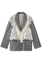 【メゾンスペシャル/MAISON SPECIAL】のLace Vest Single Jacket/レースベストシングルジャケット GRY(グレー)|ID: prp329100004807538 ipo3291000000037241964
