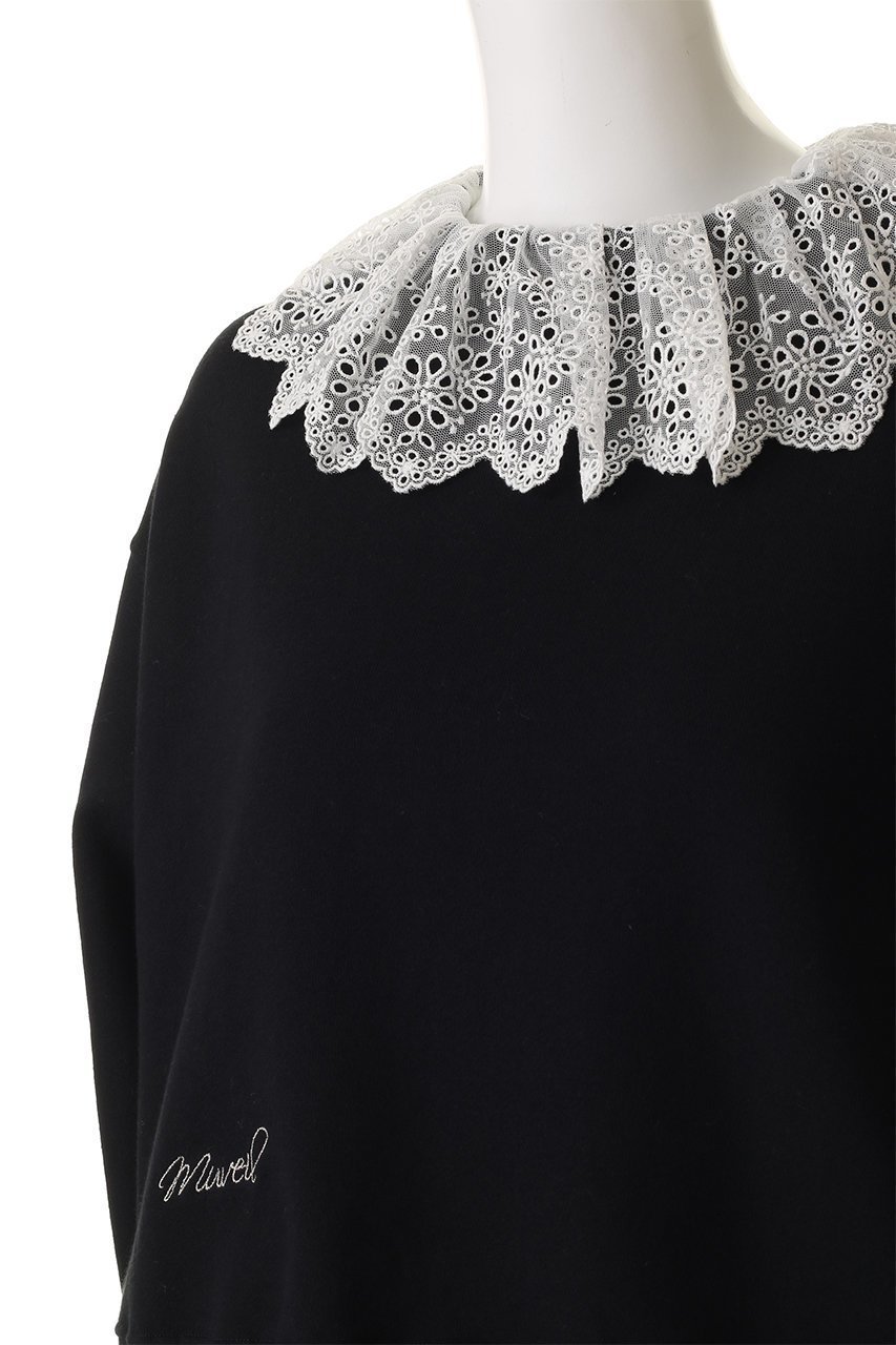 【ミュベール/MUVEIL】のレース襟付きスウェットプルオーバー 人気、トレンドファッション・服の通販 founy(ファニー) ファッション Fashion レディースファッション Fashion for Women トップス・カットソー Cut & Sew Tops シャツ・ブラウス・オフィスカジュアル Elegant Blouses & Button-Ups レディースパーカー・カジュアルフーディー Casual Hoodies & Sweatshirts ロングTシャツ・Tシャツ Longline T-Shirts & Tees カジュアルプルオーバー・ニットトップス Pullovers & Knit Tops / Casual Pullovers スウェット・クルーネックトップス Sweatshirts & Crewnecks / Relaxed Fit Sweat Tops カットソー・ベーシックTシャツ Cut-and-Sewn Tops / Stretch Tees & Basics 2026年 2026 コンパクト Compact, Small Size ショルダー Shoulder, Shoulder Strap ドロップ Drop Shoulder, Dropped Style フェミニン Feminine, Girly モダン Modern, Contemporary ループ Loop, Loop Knit レース Lace, Lace Fabric ワイド Wide, Wide Fit 夏 Summer 春 Spring S/S・春夏 SS, Spring/Summer, Warm Season other-5|ID: prp329100004808642 ipo3291000000035352464