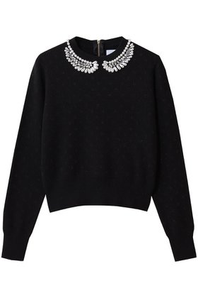 【ミュベール/MUVEIL】 パール襟刺しゅうプルオーバー人気、トレンドファッション・服の通販 founy(ファニー) ファッション Fashion レディースファッション Fashion for Women トップス・カットソー Cut & Sew Tops ニット Knit Tops & Sweaters カジュアルプルオーバー・ニットトップス Pullovers & Knit Tops / Casual Pullovers 2026年 2026 おすすめ Recommended / Our Picks オーガンジー Organza Fabric ジャカード／ジャガード Jacquard, Woven Pattern ストーン Stone, Gem-Like ダブル Double, Double-Breasted パール Pearl, Pearl Accent ビジュー Bijou, Jewel-like Accent リボン Ribbon, Bow エレガント 上品 Elegant 夏 Summer 春 Spring S/S・春夏 SS, Spring/Summer, Warm Season 水玉 Polka Dot, Dot Pattern |ID:prp329100004808643