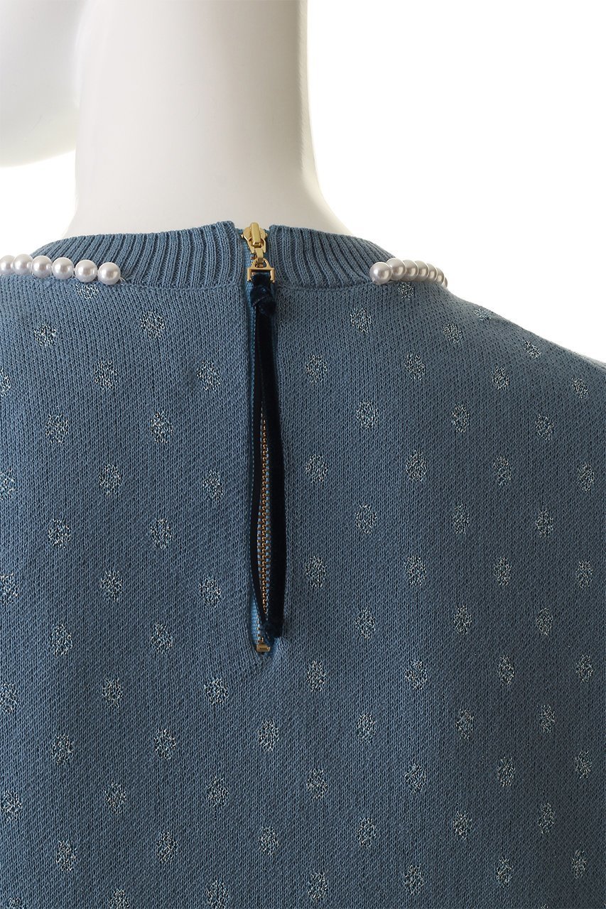【ミュベール/MUVEIL】のパール襟刺しゅうプルオーバー 人気、トレンドファッション・服の通販 founy(ファニー) 　ファッション　Fashion　レディースファッション　Fashion for Women　トップス・カットソー　Cut & Sew Tops　ニット　Knit Tops & Sweaters　カジュアルプルオーバー・ニットトップス　Pullovers & Knit Tops / Casual Pullovers　2026年　2026　おすすめ　Recommended / Our Picks　オーガンジー　Organza Fabric　ジャカード／ジャガード　Jacquard, Woven Pattern　ストーン　Stone, Gem-Like　ダブル　Double, Double-Breasted　パール　Pearl, Pearl Accent　ビジュー　Bijou, Jewel-like Accent　リボン　Ribbon, Bow　エレガント 上品　Elegant　夏　Summer　春　Spring　S/S・春夏　SS, Spring/Summer, Warm Season　水玉　Polka Dot, Dot Pattern　other-6|ID: prp329100004808643 ipo3291000000034897020