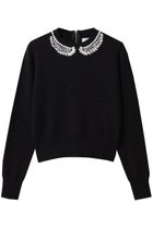 【ミュベール/MUVEIL】のパール襟刺しゅうプルオーバー ブラック|ID: prp329100004808643 ipo3291000000036835083