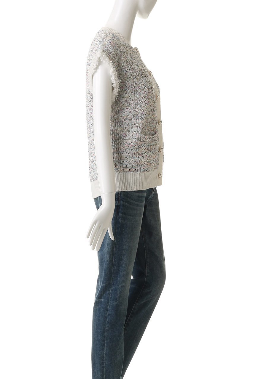 【ミュベール/MUVEIL】のビジューボタン付きフリンジジレ 人気、トレンドファッション・服の通販 founy(ファニー) 　ファッション　Fashion　レディースファッション　Fashion for Women　トップス・カットソー　Cut & Sew Tops　ニット　Knit Tops & Sweaters　カーディガン・羽織り　Layered Style Cardigans　ベスト&ジレ / 重ね着スタイル　Vests & Gilets　2026年　2026　カラフル　Colorful Design　カーディガン　Cardigan, Knitwear　ストーン　Stone, Gem-Like　スパンコール　Sequins, Sequin Embellishment　スワロフスキー　Swarovski, Crystal Accent　パイピング　Piping, Trim Design　パール　Pearl, Pearl Accent　フリンジ　Fringe, Tassel　モチーフ　Motif, Design Theme　レース　Lace, Lace Fabric　ヴィンテージ　Vintage Style　夏　Summer　春　Spring　S/S・春夏　SS, Spring/Summer, Warm Season　other-3|ID: prp329100004808644 ipo3291000000035482342