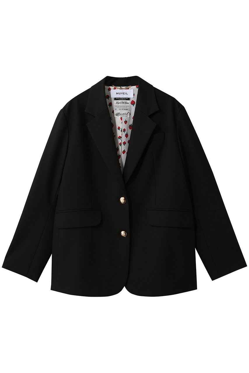 【ミュベール/MUVEIL】のブレザージャケット インテリア・キッズ・メンズ・レディースファッション・服の通販 founy(ファニー) 　ファッション　Fashion　レディースファッション　Fashion for Women　アウター　Coat / Outerwear Collection　レディースジャケット・軽アウター　Jackets　おすすめ　Recommended / Our Picks　クラシカル　Classical, Vintage-Inspired　ジャケット　Jacket, Outerwear　スタイリッシュ　Stylish, Fashionable　プリント　Print, Printed Pattern　ブラック|ID: prp329100004808646 ipo3291000000035807313