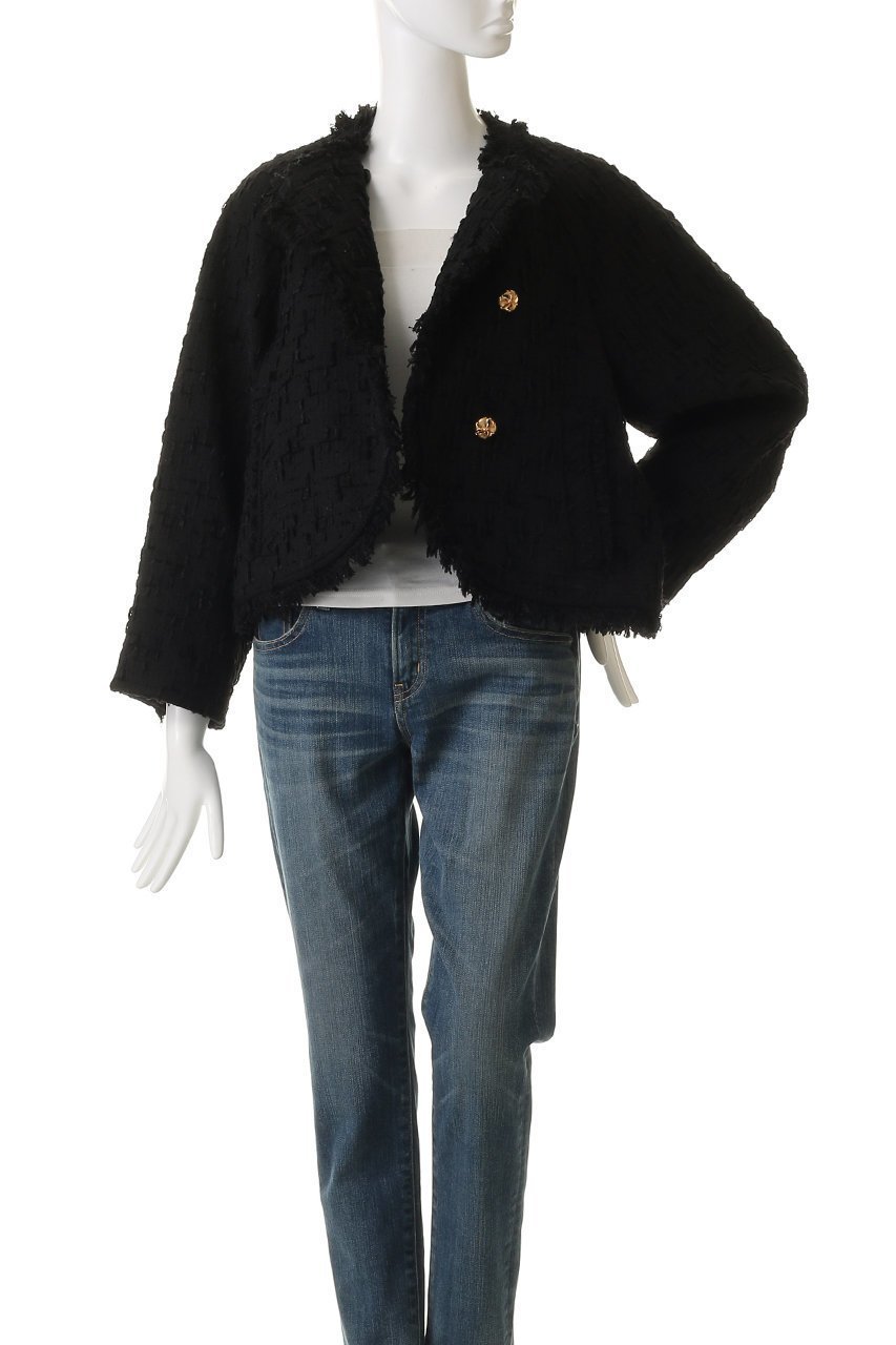 【ミュベール/MUVEIL】のラウンドヘムツイードジャケット 人気、トレンドファッション・服の通販 founy(ファニー) 　ファッション　Fashion　レディースファッション　Fashion for Women　アウター　Coat / Outerwear Collection　レディースジャケット・軽アウター　Jackets　ジャケット　Jacket, Outerwear　スタンド　Stand Collar, Upright Stand　ツイード　Twill, Twill Weave　フリンジ　Fringe, Tassel　ベロア　Velour, Soft Velvet　other-8|ID: prp329100004808647 ipo3291000000036173424