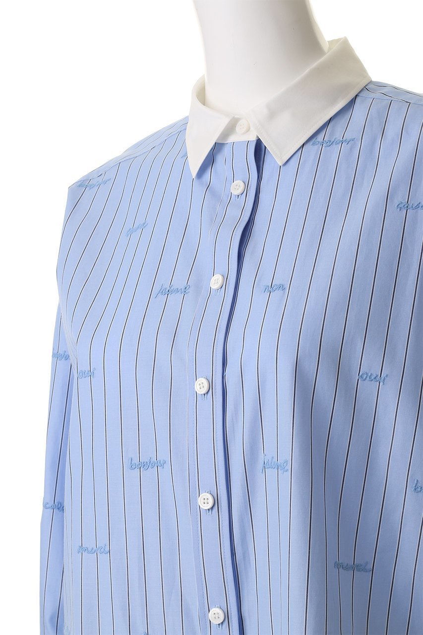 【ミュベール/MUVEIL】のレター刺しゅうシャツブラウス 人気、トレンドファッション・服の通販 founy(ファニー) 　ファッション　Fashion　レディースファッション　Fashion for Women　トップス・カットソー　Cut & Sew Tops　シャツ・ブラウス・オフィスカジュアル　Elegant Blouses & Button-Ups　おすすめ　Recommended / Our Picks　カフス　Cuff Design　クラシカル　Classical, Vintage-Inspired　ジャケット　Jacket, Outerwear　スリーブ　Sleeve, Long Sleeve / Short Sleeve　レース　Lace, Lace Fabric　ロング　Long, Long-Length　other-5|ID: prp329100004808648 ipo3291000000035975739