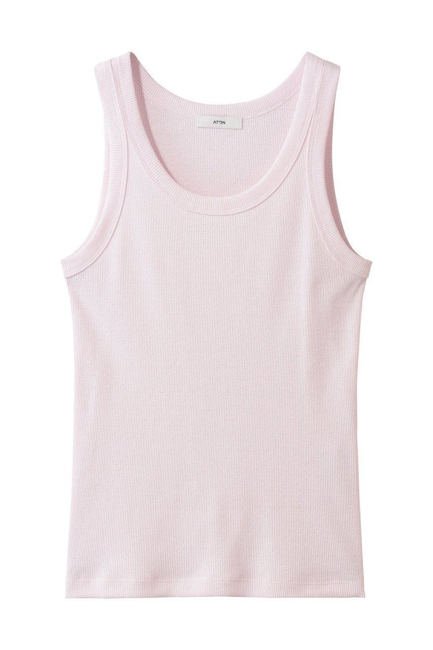 【エイトン/ATON】のRECYCLE SUVIN リブ タンクトップ インテリア・キッズ・メンズ・レディースファッション・服の通販 founy(ファニー) 　ファッション　Fashion　レディースファッション　Fashion for Women　トップス・カットソー　Cut & Sew Tops　キャミソール&ノースリーブ　Camisoles & Sleeveless Tops　シャツ・ブラウス・オフィスカジュアル　Elegant Blouses & Button-Ups　ロングTシャツ・Tシャツ　Longline T-Shirts & Tees　カットソー・ベーシックTシャツ　Cut-and-Sewn Tops / Stretch Tees & Basics　2026年　2026　インナー　Innerwear　キャミソール　Camisole, Spaghetti Strap Top　タンク　Tank Top, Sleeveless Top　夏　Summer　春　Spring　S/S・春夏　SS, Spring/Summer, Warm Season　ピンク|ID: prp329100004808655 ipo3291000000034897113