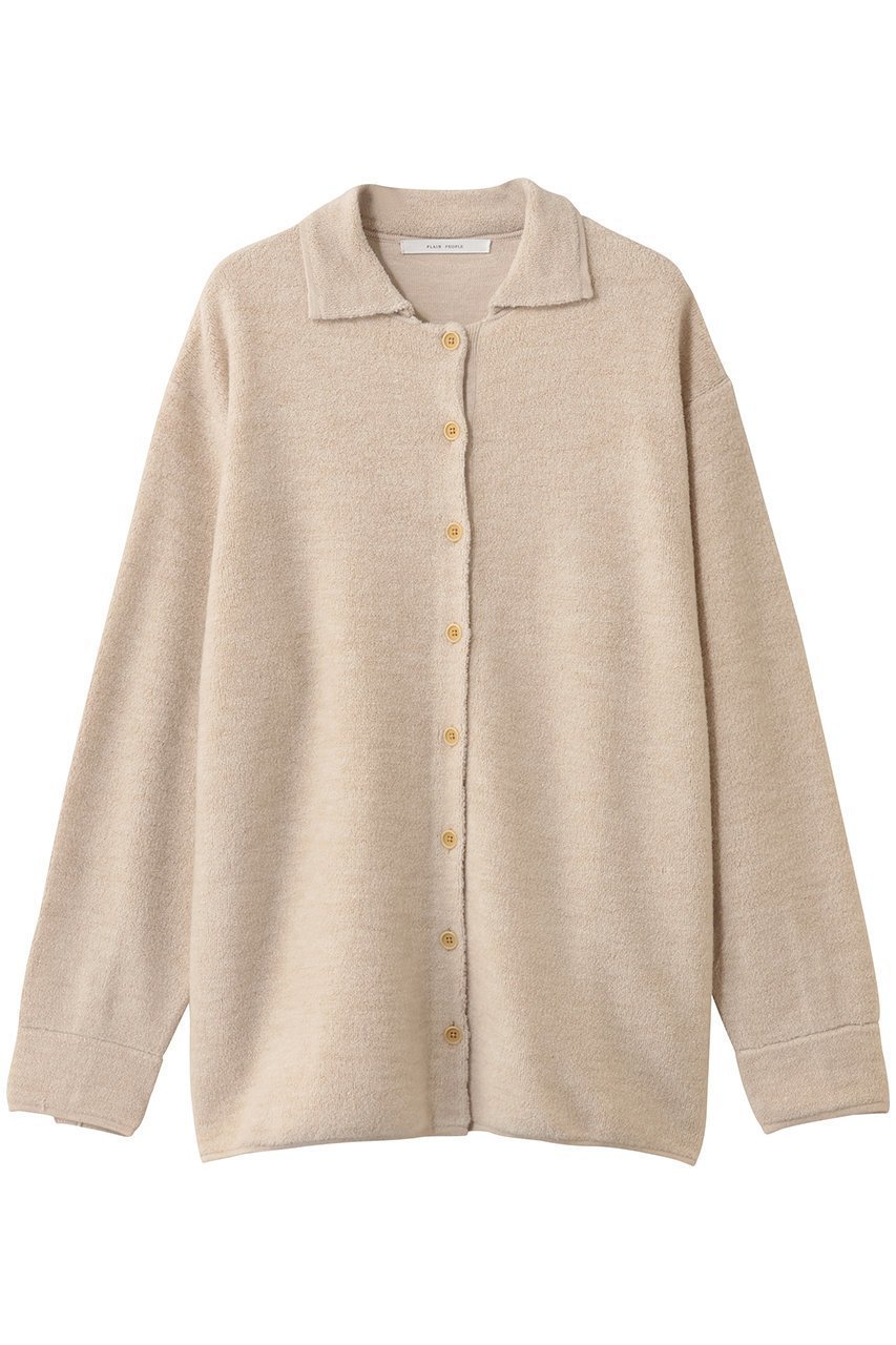 【プレインピープル/PLAIN PEOPLE】のBONDパイルニットシャツカーディガン インテリア・キッズ・メンズ・レディースファッション・服の通販 founy(ファウニー) 　ファッション　Fashion　レディースファッション　Fashion for Women　トップス・カットソー　Cut & Sew Tops　ニット　Knit Tops & Sweaters　カーディガン・羽織り　Layered Style Cardigans　シャツ・ブラウス・オフィスカジュアル　Elegant Blouses & Button-Ups　おすすめ　Recommended / Our Picks　カーディガン　Cardigan, Knitwear　スラックス　Slacks, Dress Pants　デニム　Denim, Jeans Material　エレガント 上品　Elegant　オートミール|ID: prp329100004808692 ipo3291000000036835282