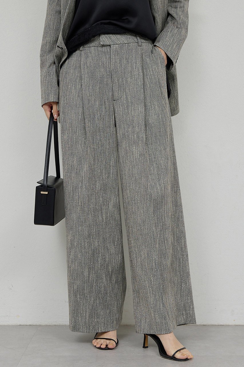 【ガリャルダガランテ/GALLARDAGALANTE】の【セットアップ対応】ダブルタックツイードパンツ インテリア・キッズ・メンズ・レディースファッション・服の通販 founy(ファニー) ファッション Fashion レディースファッション Fashion for Women セットアップ Matching Sets レディースパンツ・ボトムス Pants & Trousers / Bottoms パンツ Pants & Trousers 2026年 2026 カットソー Cut and Sewn Top サマー Summer, Summer Style セットアップ Set-Up, Coordinated Outfit ツイード Twill, Twill Weave ロング Long, Long-Length 再入荷 Restock / Back in Stock 夏 Summer 定番 Standard, Basic Item 春 Spring S/S・春夏 SS, Spring/Summer, Warm Season ブラック|ID: prp329100004808707 ipo3291000000034897475