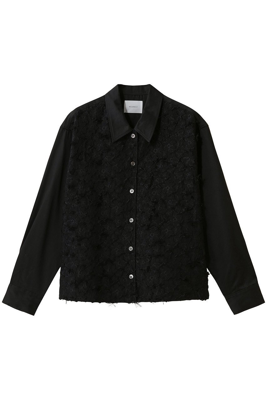 【ミディウミソリッド/MIDIUMISOLID】のフロントジャカードシャツ インテリア・キッズ・メンズ・レディースファッション・服の通販 founy(ファニー) ファッション Fashion レディースファッション Fashion for Women トップス・カットソー Cut & Sew Tops シャツ・ブラウス・オフィスカジュアル Elegant Blouses & Button-Ups ジャカード/ジャガード Jacquard, Woven Pattern スリーブ Sleeve, Long Sleeve / Short Sleeve デニム Denim, Jeans Material ロング Long, Long-Length エレガント 上品 Elegant black|ID: prp329100004808720 ipo3291000000035352672