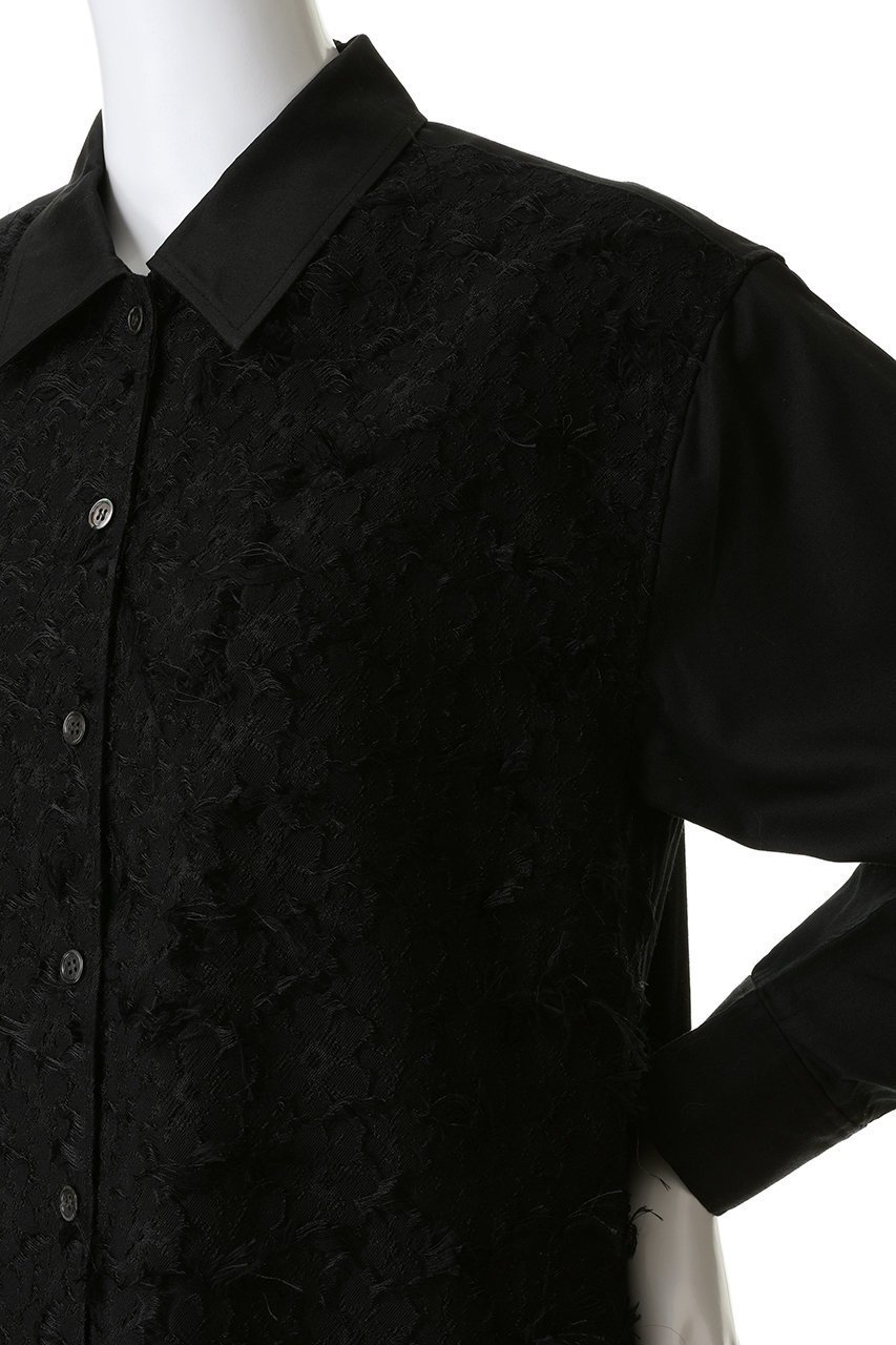 【ミディウミソリッド/MIDIUMISOLID】のフロントジャカードシャツ 人気、トレンドファッション・服の通販 founy(ファニー) ファッション Fashion レディースファッション Fashion for Women トップス・カットソー Cut & Sew Tops シャツ・ブラウス・オフィスカジュアル Elegant Blouses & Button-Ups ジャカード/ジャガード Jacquard, Woven Pattern スリーブ Sleeve, Long Sleeve / Short Sleeve デニム Denim, Jeans Material ロング Long, Long-Length エレガント 上品 Elegant other-5|ID: prp329100004808720 ipo3291000000035352678