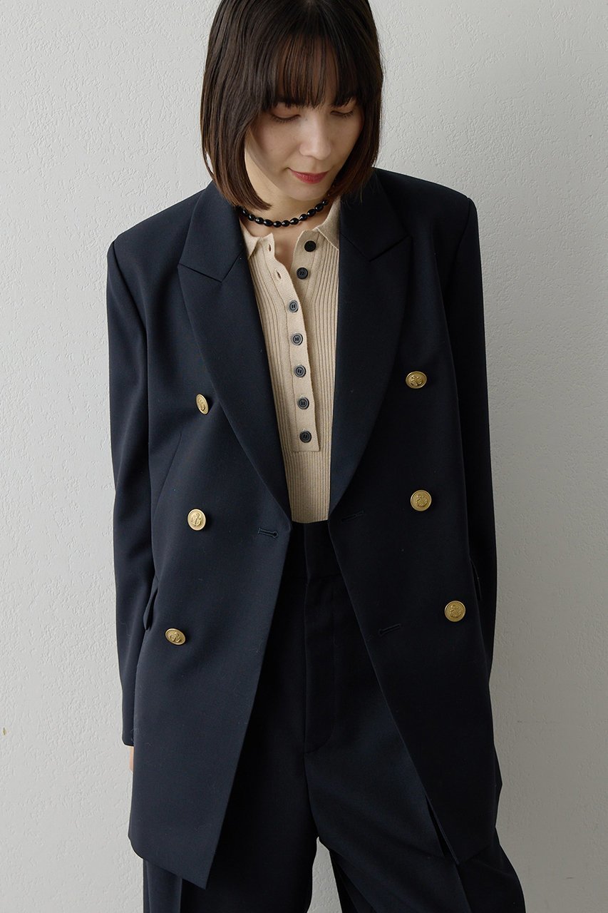 【ウィムガゼット/Whim Gazette】のマリンテーラードジャケット インテリア・キッズ・メンズ・レディースファッション・服の通販 founy(ファニー) 　ファッション　Fashion　レディースファッション　Fashion for Women　アウター　Coat / Outerwear Collection　レディースジャケット・軽アウター　Jackets　テーラードジャケット / 通勤・きれいめスタイル　Tailored Jackets & Blazers　2026年　2026　おすすめ　Recommended / Our Picks　オックス　Oxford Fabric　ジャケット　Jacket, Outerwear　ストライプ　Stripe, Striped Pattern　セットアップ　Set-Up, Coordinated Outfit　ダブル　Double, Double-Breasted　夏　Summer　定番　Standard, Basic Item　春　Spring　S/S・春夏　SS, Spring/Summer, Warm Season　ネイビー|ID: prp329100004808723 ipo3291000000034897609