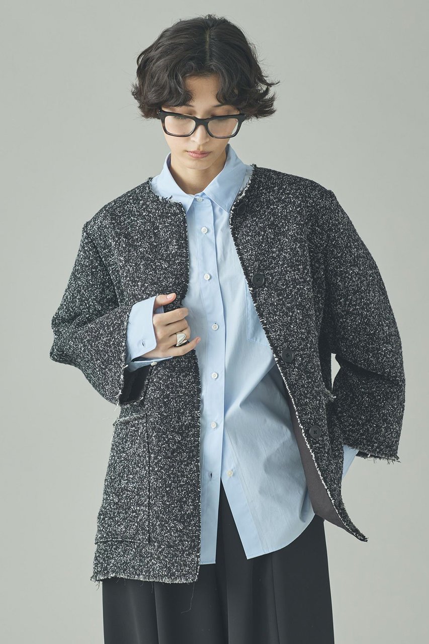 【カレンソロジー/Curensology】の〈C.S.G〉ネップツィードジャケット 人気、トレンドファッション・服の通販 founy(ファニー) 　ファッション　Fashion　レディースファッション　Fashion for Women　アウター　Coat / Outerwear Collection　レディースジャケット・軽アウター　Jackets　おすすめ　Recommended / Our Picks　イタリア　Italy　インナー　Innerwear　カフス　Cuff Design　ジャケット　Jacket, Outerwear　ツイード／ツィード　Choker, Choker Necklace　ツイード　Twill, Twill Weave　ネップ　Nepp, Slub Yarn　フリンジ　Fringe, Tassel　other-3|ID: prp329100004808726 ipo3291000000036159463