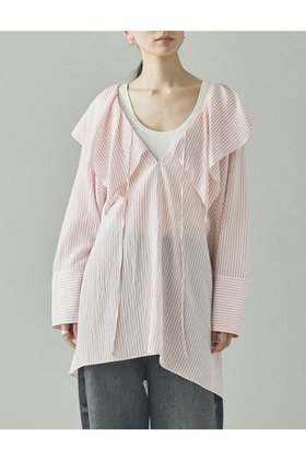 【カレンソロジー/Curensology】 〈C.S.G〉ストライプラッフルブラウス人気、トレンドファッション・服の通販 founy(ファニー) ファッション Fashion レディースファッション Fashion for Women トップス・カットソー Cut & Sew Tops シャツ・ブラウス・オフィスカジュアル Elegant Blouses & Button-Ups 2026年 2026 インナー Innerwear ストライプ Stripe, Striped Pattern スリーブ Sleeve, Long Sleeve / Short Sleeve フランス France, French フリル Frill, Ruffle ロング Long, Long-Length 夏 Summer 春 Spring S/S・春夏 SS, Spring/Summer, Warm Season |ID:prp329100004808730