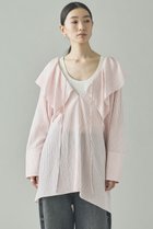 【カレンソロジー/Curensology】の〈C.S.G〉ストライプラッフルブラウス 人気、トレンドファッション・服の通販 founy(ファニー) ファッション Fashion レディースファッション Fashion for Women トップス・カットソー Cut & Sew Tops シャツ・ブラウス・オフィスカジュアル Elegant Blouses & Button-Ups 2026年 2026 インナー Innerwear ストライプ Stripe, Striped Pattern スリーブ Sleeve, Long Sleeve / Short Sleeve フランス France, French フリル Frill, Ruffle ロング Long, Long-Length 夏 Summer 春 Spring S/S・春夏 SS, Spring/Summer, Warm Season thumbnail ライトピンク|ID: prp329100004808730 ipo3291000000034897671