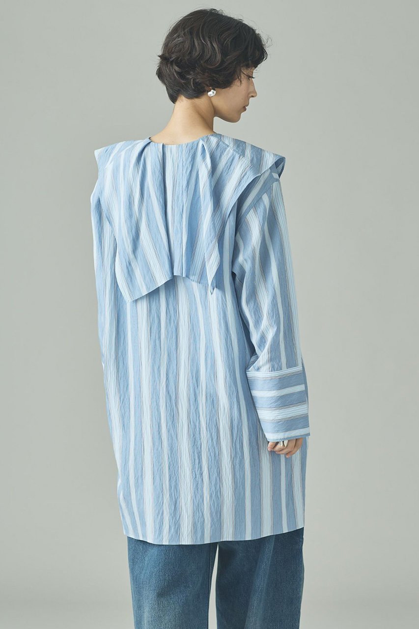 【カレンソロジー/Curensology】の〈C.S.G〉ストライプラッフルブラウス 人気、トレンドファッション・服の通販 founy(ファニー) 　ファッション　Fashion　レディースファッション　Fashion for Women　トップス・カットソー　Cut & Sew Tops　シャツ・ブラウス・オフィスカジュアル　Elegant Blouses & Button-Ups　2026年　2026　インナー　Innerwear　ストライプ　Stripe, Striped Pattern　スリーブ　Sleeve, Long Sleeve / Short Sleeve　フランス　France, French　フリル　Frill, Ruffle　ロング　Long, Long-Length　夏　Summer　春　Spring　S/S・春夏　SS, Spring/Summer, Warm Season　other-4|ID: prp329100004808730 ipo3291000000035352731