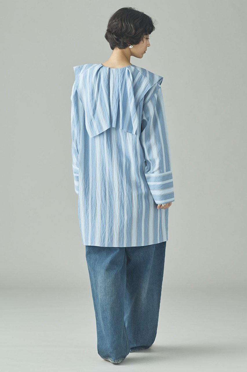 【カレンソロジー/Curensology】の〈C.S.G〉ストライプラッフルブラウス 人気、トレンドファッション・服の通販 founy(ファニー) 　ファッション　Fashion　レディースファッション　Fashion for Women　トップス・カットソー　Cut & Sew Tops　シャツ・ブラウス・オフィスカジュアル　Elegant Blouses & Button-Ups　2026年　2026　インナー　Innerwear　ストライプ　Stripe, Striped Pattern　スリーブ　Sleeve, Long Sleeve / Short Sleeve　フランス　France, French　フリル　Frill, Ruffle　ロング　Long, Long-Length　夏　Summer　春　Spring　S/S・春夏　SS, Spring/Summer, Warm Season　other-7|ID: prp329100004808730 ipo3291000000035352735