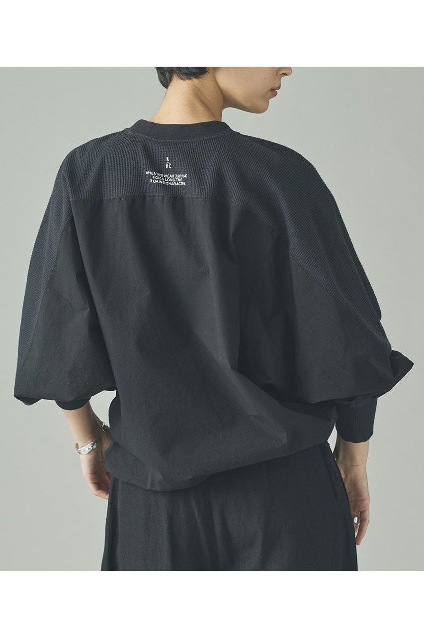 【カレンソロジー/Curensology】のワッフルドロストプルオーバー インテリア・キッズ・メンズ・レディースファッション・服の通販 founy(ファニー) 　ファッション　Fashion　レディースファッション　Fashion for Women　トップス・カットソー　Cut & Sew Tops　シャツ・ブラウス・オフィスカジュアル　Elegant Blouses & Button-Ups　ロングTシャツ・Tシャツ　Longline T-Shirts & Tees　カジュアルプルオーバー・ニットトップス　Pullovers & Knit Tops / Casual Pullovers　カットソー・ベーシックTシャツ　Cut-and-Sewn Tops / Stretch Tees & Basics　2026年　2026　コンビ　Combo, Combination Style　ショート　Short, Short Length　スリーブ　Sleeve, Long Sleeve / Short Sleeve　バランス　Balance, Style Balance　ロング　Long, Long-Length　ワッフル　Waffle, Waffle Knit　夏　Summer　春　Spring　S/S・春夏　SS, Spring/Summer, Warm Season　ブラック|ID: prp329100004808733 ipo3291000000034897703