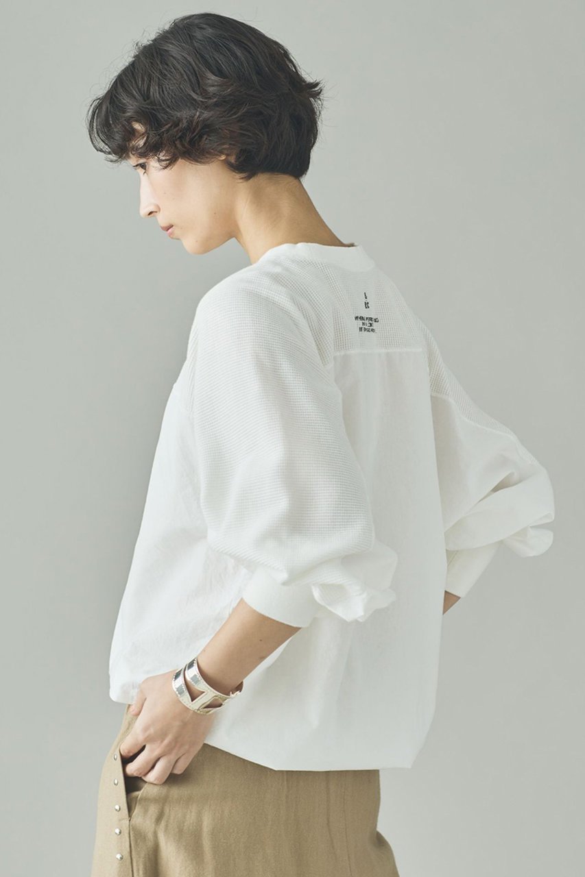 【カレンソロジー/Curensology】のワッフルドロストプルオーバー 人気、トレンドファッション・服の通販 founy(ファニー) 　ファッション　Fashion　レディースファッション　Fashion for Women　トップス・カットソー　Cut & Sew Tops　シャツ・ブラウス・オフィスカジュアル　Elegant Blouses & Button-Ups　ロングTシャツ・Tシャツ　Longline T-Shirts & Tees　カジュアルプルオーバー・ニットトップス　Pullovers & Knit Tops / Casual Pullovers　カットソー・ベーシックTシャツ　Cut-and-Sewn Tops / Stretch Tees & Basics　2026年　2026　コンビ　Combo, Combination Style　ショート　Short, Short Length　スリーブ　Sleeve, Long Sleeve / Short Sleeve　バランス　Balance, Style Balance　ロング　Long, Long-Length　ワッフル　Waffle, Waffle Knit　夏　Summer　春　Spring　S/S・春夏　SS, Spring/Summer, Warm Season　other-3|ID: prp329100004808733 ipo3291000000035483300