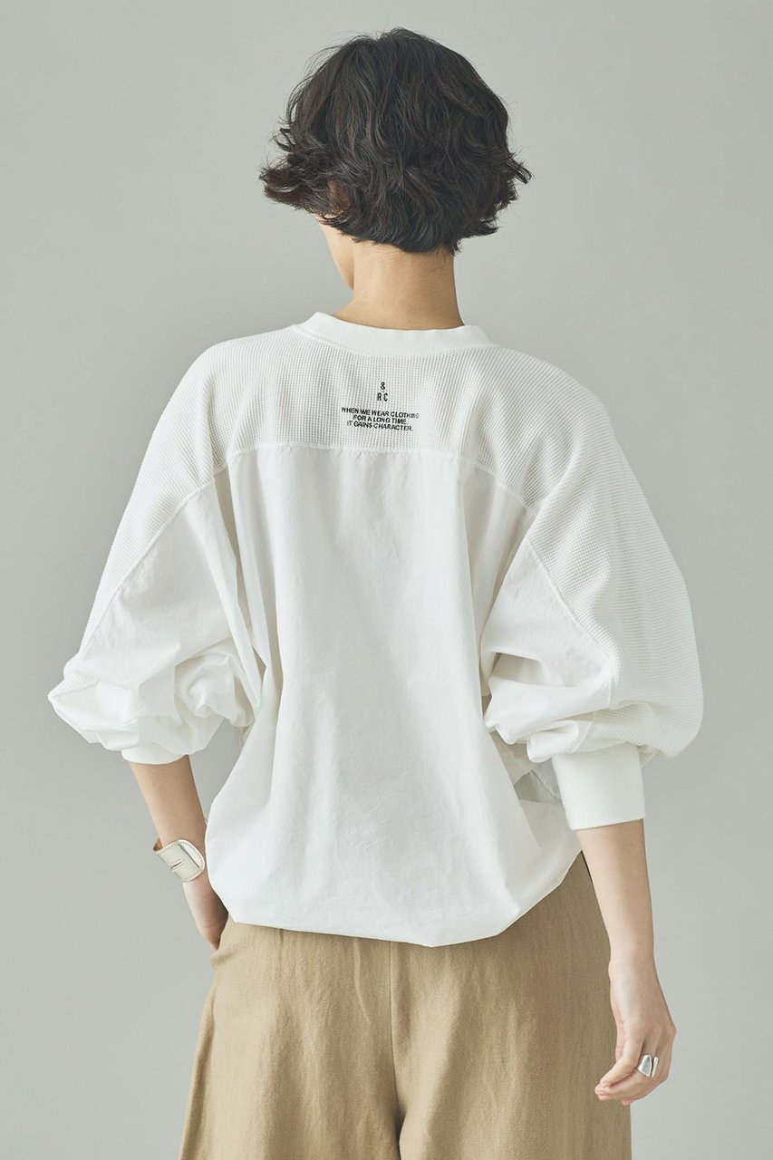 【カレンソロジー/Curensology】のワッフルドロストプルオーバー 人気、トレンドファッション・服の通販 founy(ファニー) 　ファッション　Fashion　レディースファッション　Fashion for Women　トップス・カットソー　Cut & Sew Tops　シャツ・ブラウス・オフィスカジュアル　Elegant Blouses & Button-Ups　ロングTシャツ・Tシャツ　Longline T-Shirts & Tees　カジュアルプルオーバー・ニットトップス　Pullovers & Knit Tops / Casual Pullovers　カットソー・ベーシックTシャツ　Cut-and-Sewn Tops / Stretch Tees & Basics　2026年　2026　コンビ　Combo, Combination Style　ショート　Short, Short Length　スリーブ　Sleeve, Long Sleeve / Short Sleeve　バランス　Balance, Style Balance　ロング　Long, Long-Length　ワッフル　Waffle, Waffle Knit　夏　Summer　春　Spring　S/S・春夏　SS, Spring/Summer, Warm Season　other-4|ID: prp329100004808733 ipo3291000000035483301