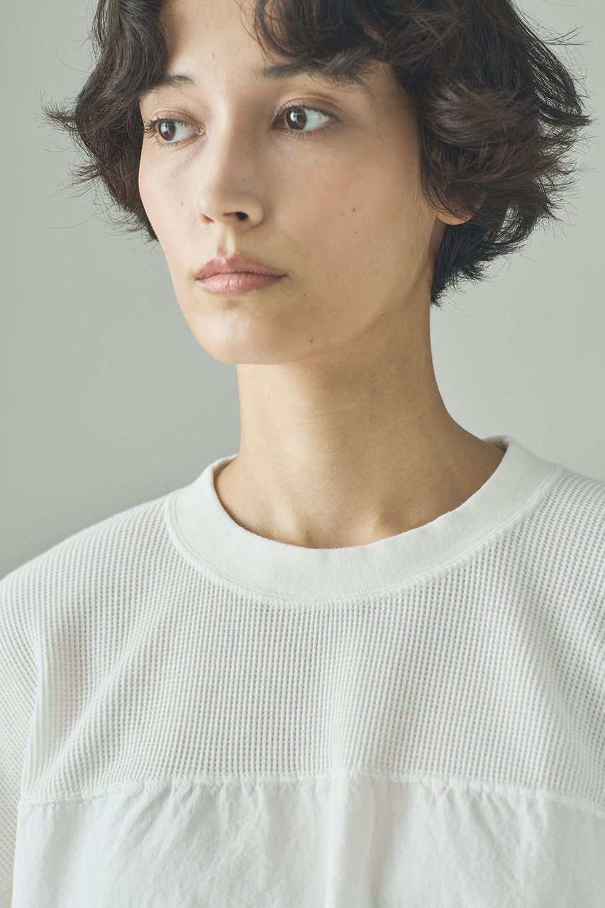 【カレンソロジー/Curensology】のワッフルドロストプルオーバー 人気、トレンドファッション・服の通販 founy(ファニー) 　ファッション　Fashion　レディースファッション　Fashion for Women　トップス・カットソー　Cut & Sew Tops　シャツ・ブラウス・オフィスカジュアル　Elegant Blouses & Button-Ups　ロングTシャツ・Tシャツ　Longline T-Shirts & Tees　カジュアルプルオーバー・ニットトップス　Pullovers & Knit Tops / Casual Pullovers　カットソー・ベーシックTシャツ　Cut-and-Sewn Tops / Stretch Tees & Basics　2026年　2026　コンビ　Combo, Combination Style　ショート　Short, Short Length　スリーブ　Sleeve, Long Sleeve / Short Sleeve　バランス　Balance, Style Balance　ロング　Long, Long-Length　ワッフル　Waffle, Waffle Knit　夏　Summer　春　Spring　S/S・春夏　SS, Spring/Summer, Warm Season　other-8|ID: prp329100004808733 ipo3291000000035483305