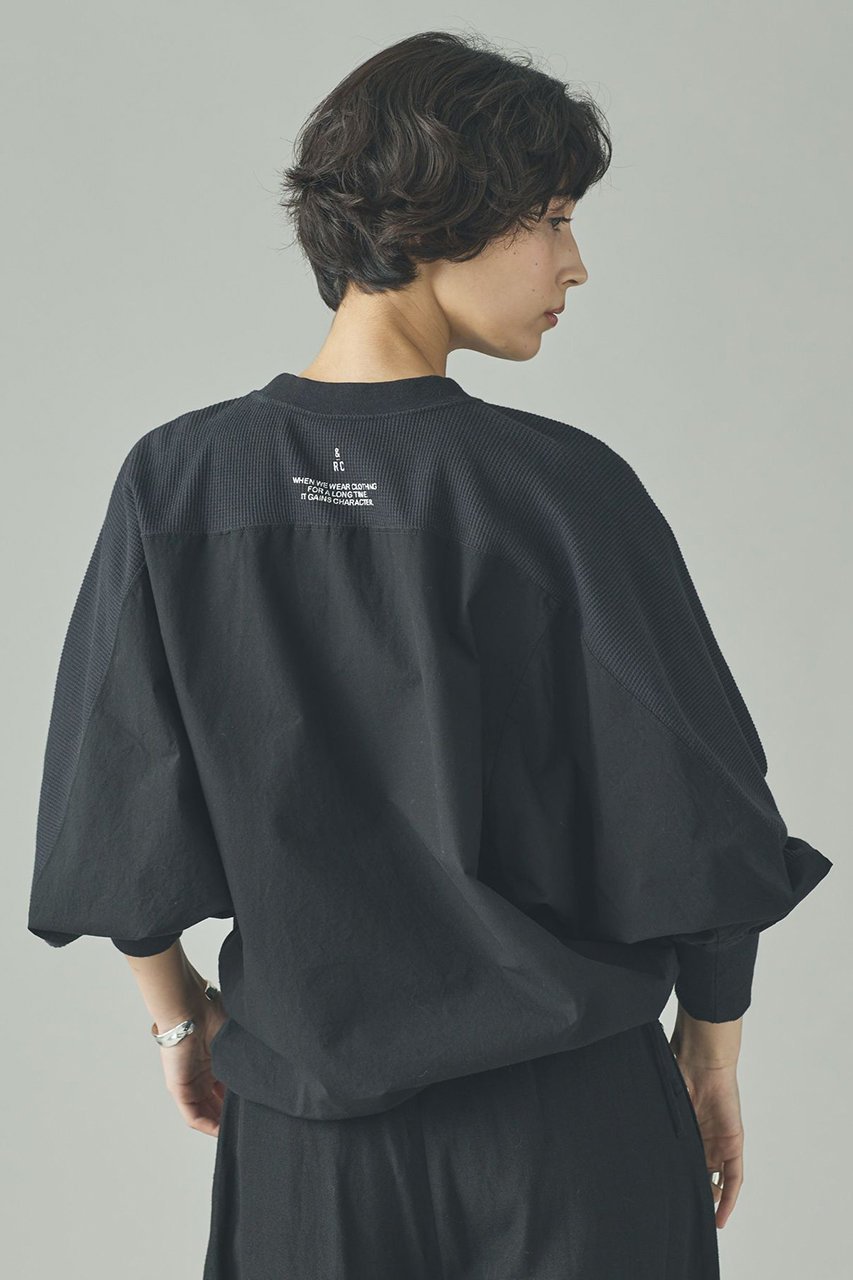 【カレンソロジー/Curensology】のワッフルドロストプルオーバー インテリア・キッズ・メンズ・レディースファッション・服の通販 founy(ファニー) 　ファッション　Fashion　レディースファッション　Fashion for Women　トップス・カットソー　Cut & Sew Tops　シャツ・ブラウス・オフィスカジュアル　Elegant Blouses & Button-Ups　ロングTシャツ・Tシャツ　Longline T-Shirts & Tees　カジュアルプルオーバー・ニットトップス　Pullovers & Knit Tops / Casual Pullovers　カットソー・ベーシックTシャツ　Cut-and-Sewn Tops / Stretch Tees & Basics　コンビ　Combo, Combination Style　ショート　Short, Short Length　スリーブ　Sleeve, Long Sleeve / Short Sleeve　バランス　Balance, Style Balance　ロング　Long, Long-Length　ワッフル　Waffle, Waffle Knit　ブラック|ID: prp329100004808733 ipo3291000000036159508