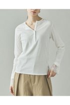 【カレンソロジー/Curensology】のヘンリーレースロングスリーブTシャツ ホワイト|ID: prp329100004808734 ipo3291000000034897711